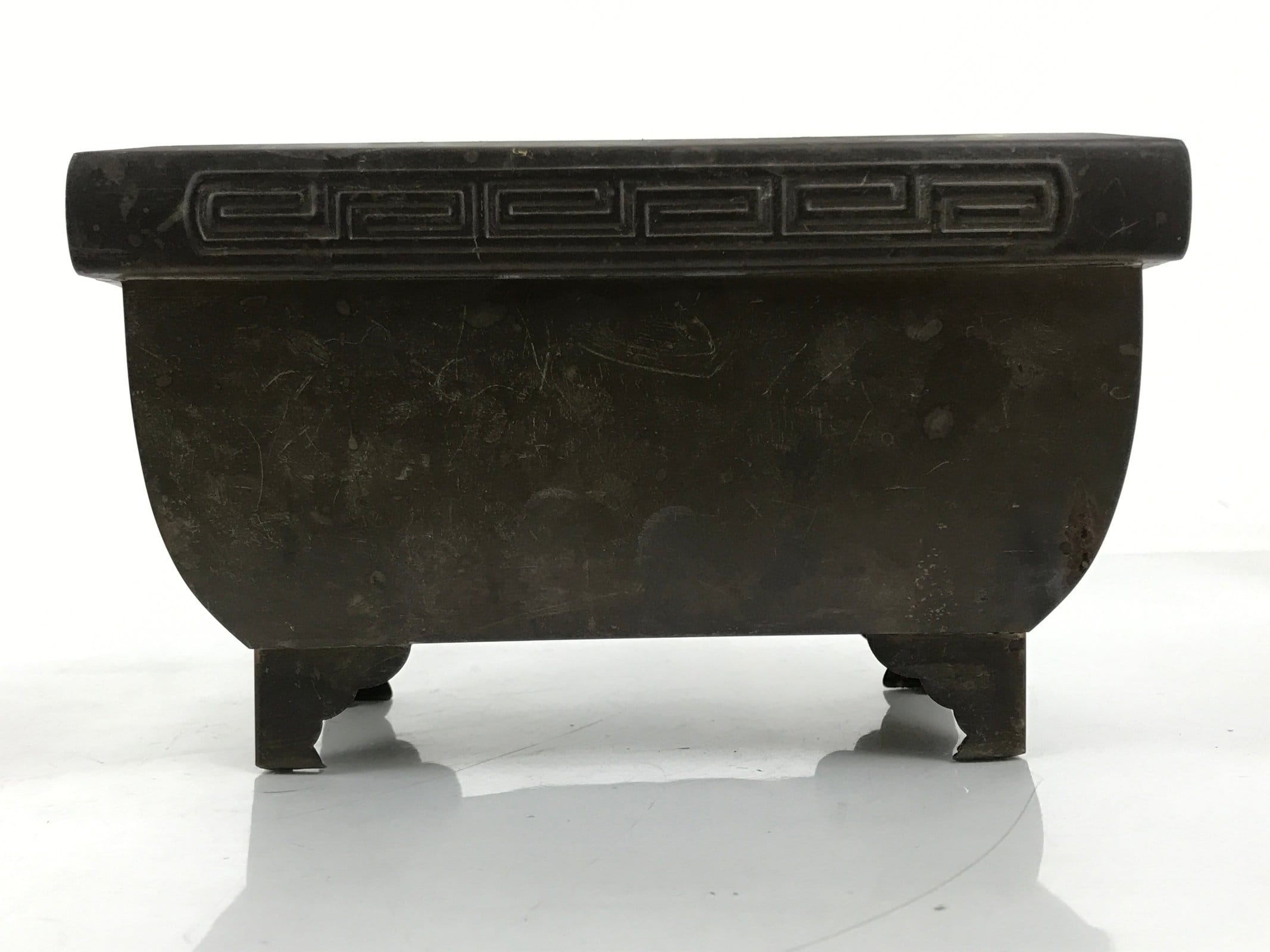 Japanese Buddhist Altar Fitting Wood Metal Incense Burner Koro Rectangle BA696