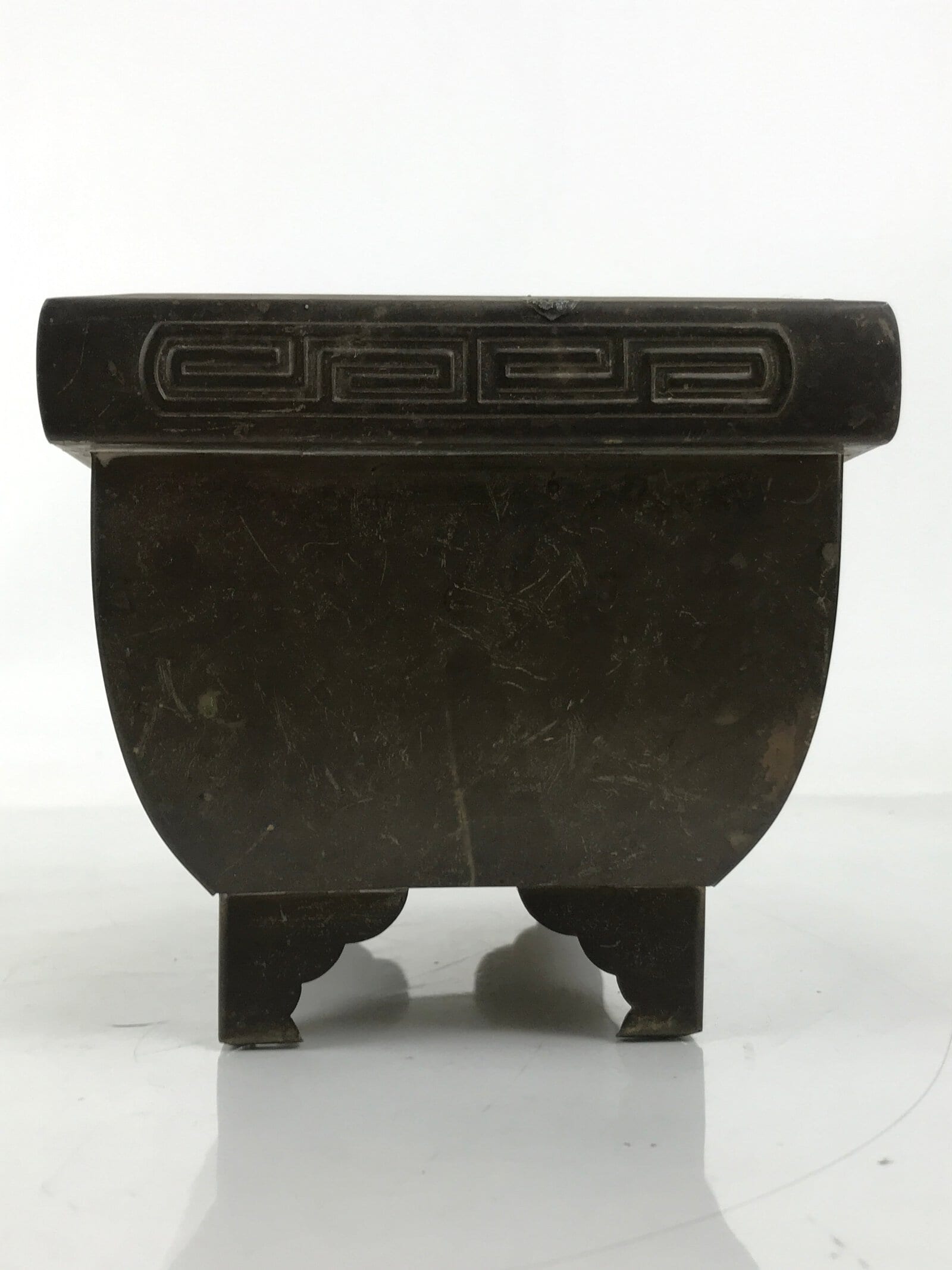 Japanese Buddhist Altar Fitting Wood Metal Incense Burner Koro Rectangle BA696