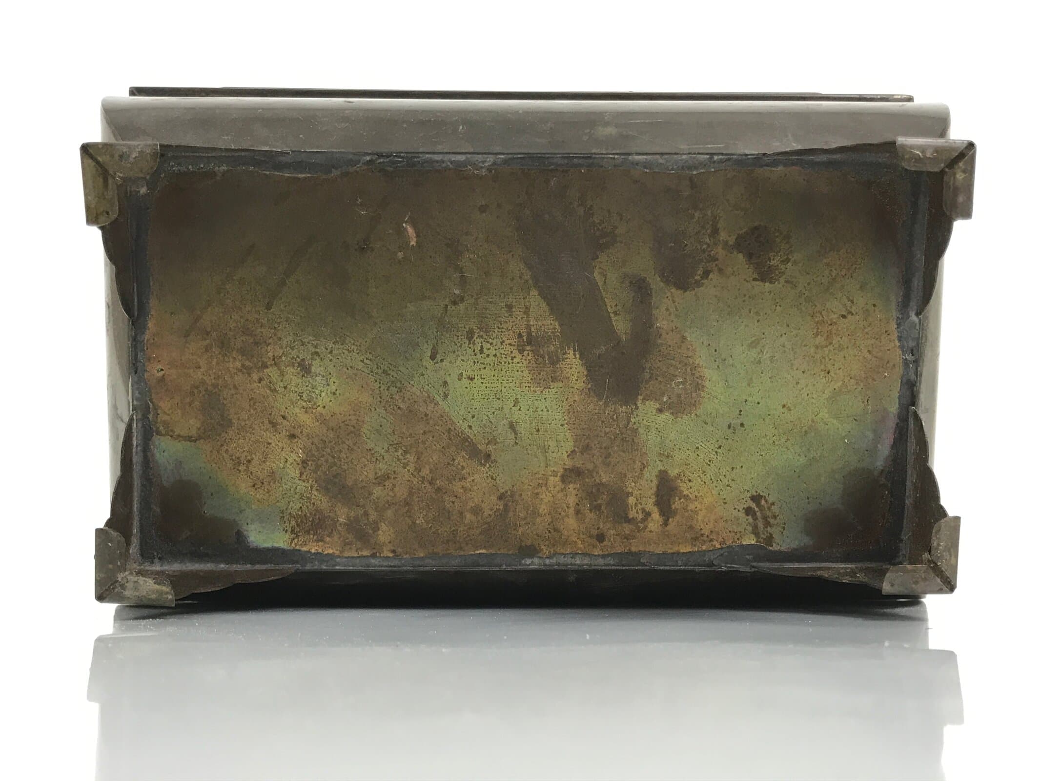 Japanese Buddhist Altar Fitting Wood Metal Incense Burner Koro Rectangle BA696