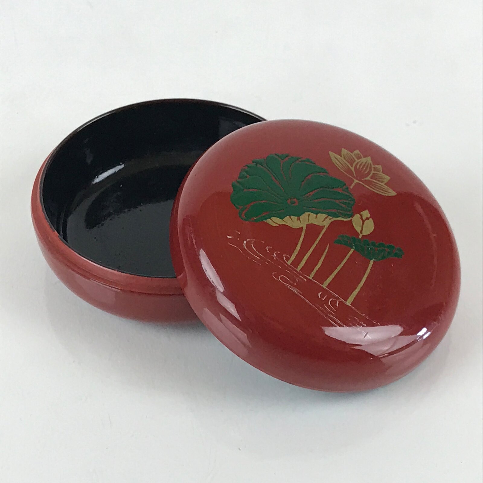 Japanese Buddhist Altar Fitting Wooden Incense Container Vtg Round Kogo BU778