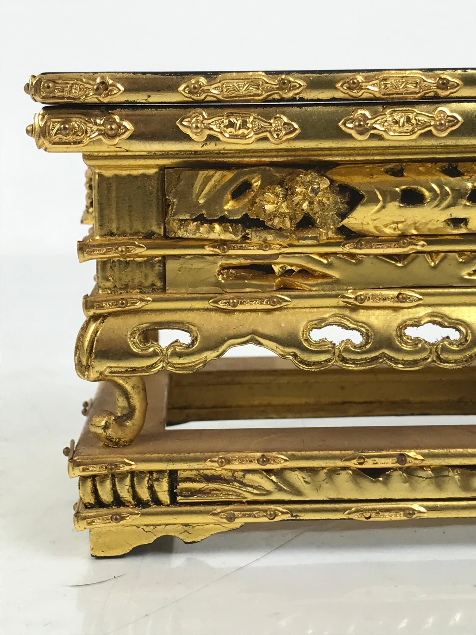 Japanese Buddhist Altar Lacquer Wood Offering Table Uwajoku Maejoku Wakasa BA623