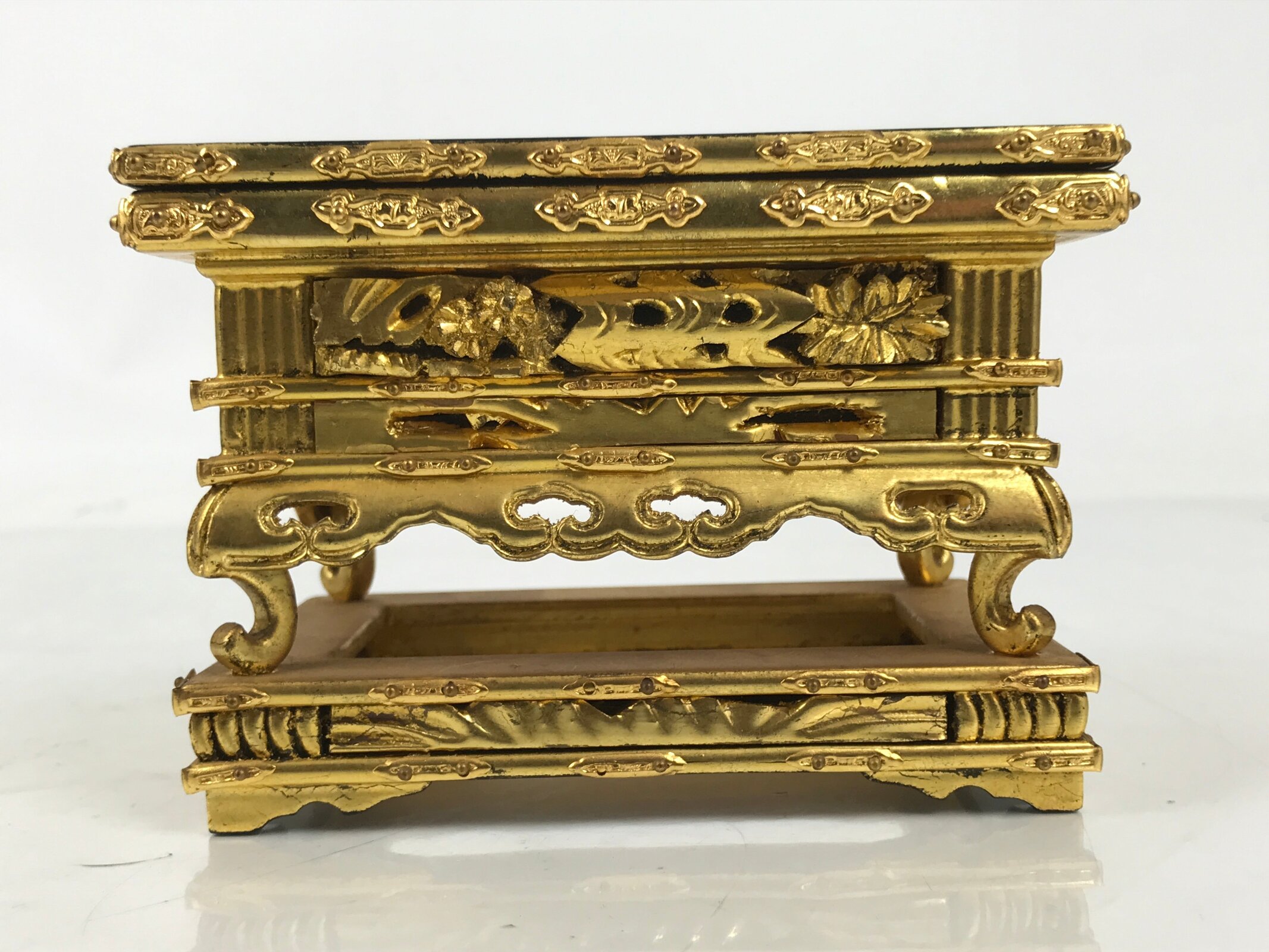 Japanese Buddhist Altar Lacquer Wood Offering Table Uwajoku Maejoku Wakasa BA623