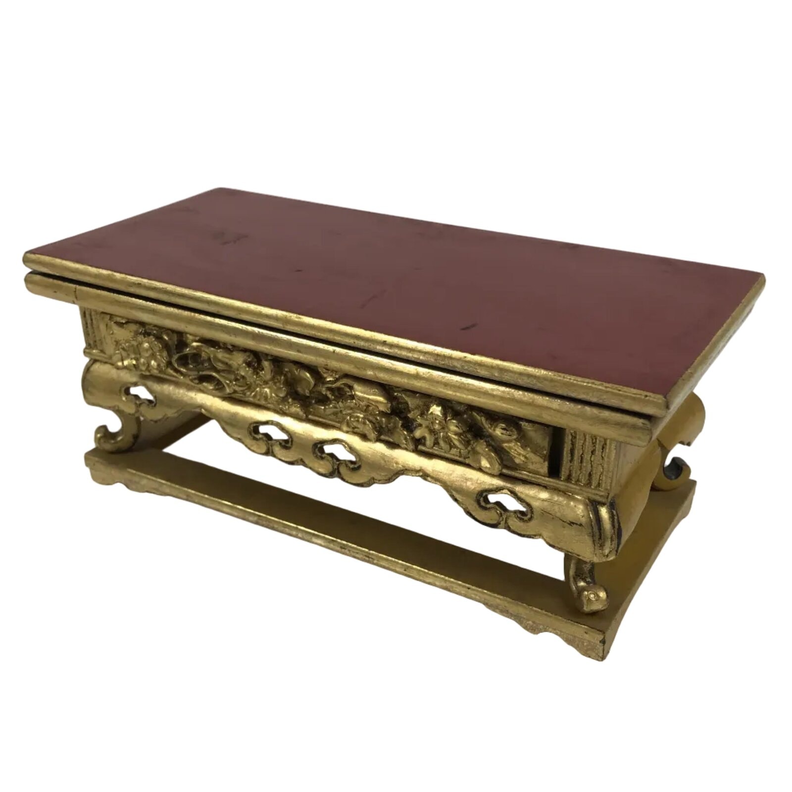 Japanese Buddhist Altar Lacquered Wood Offering Table Vtg Uwajoku Maejoku BA861