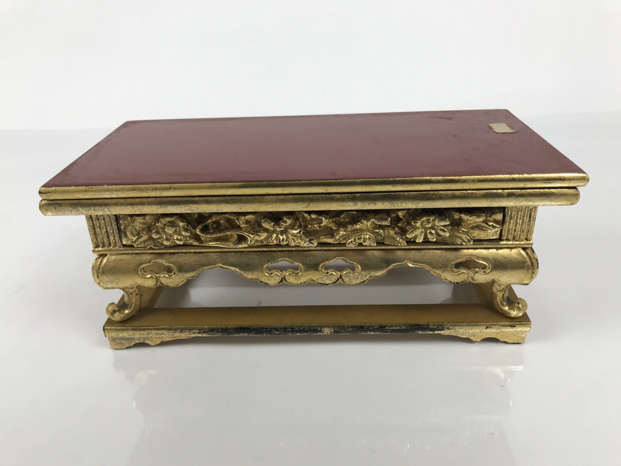 Japanese Buddhist Altar Lacquered Wood Offering Table Vtg Uwajoku Maejoku BA862