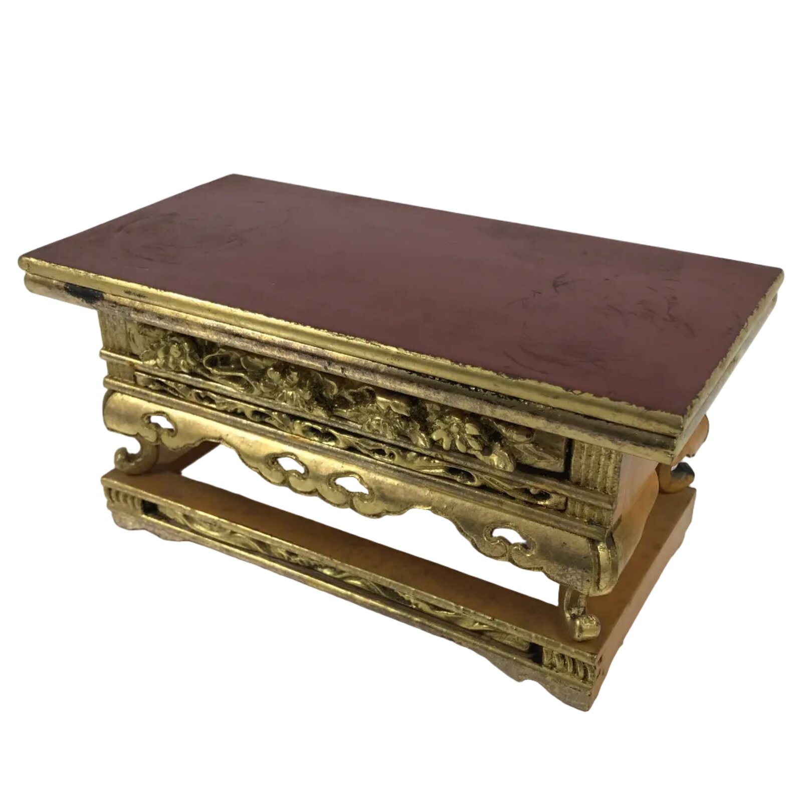 Japanese Buddhist Altar Lacquered Wood Offering Table Vtg Uwajoku Maejoku BA864