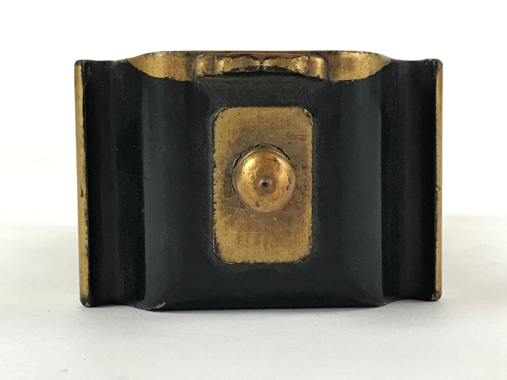 Japanese Buddhist Altar Mortuary Tablet Vtg Gold Black Wood Lacquer Ihai BA135