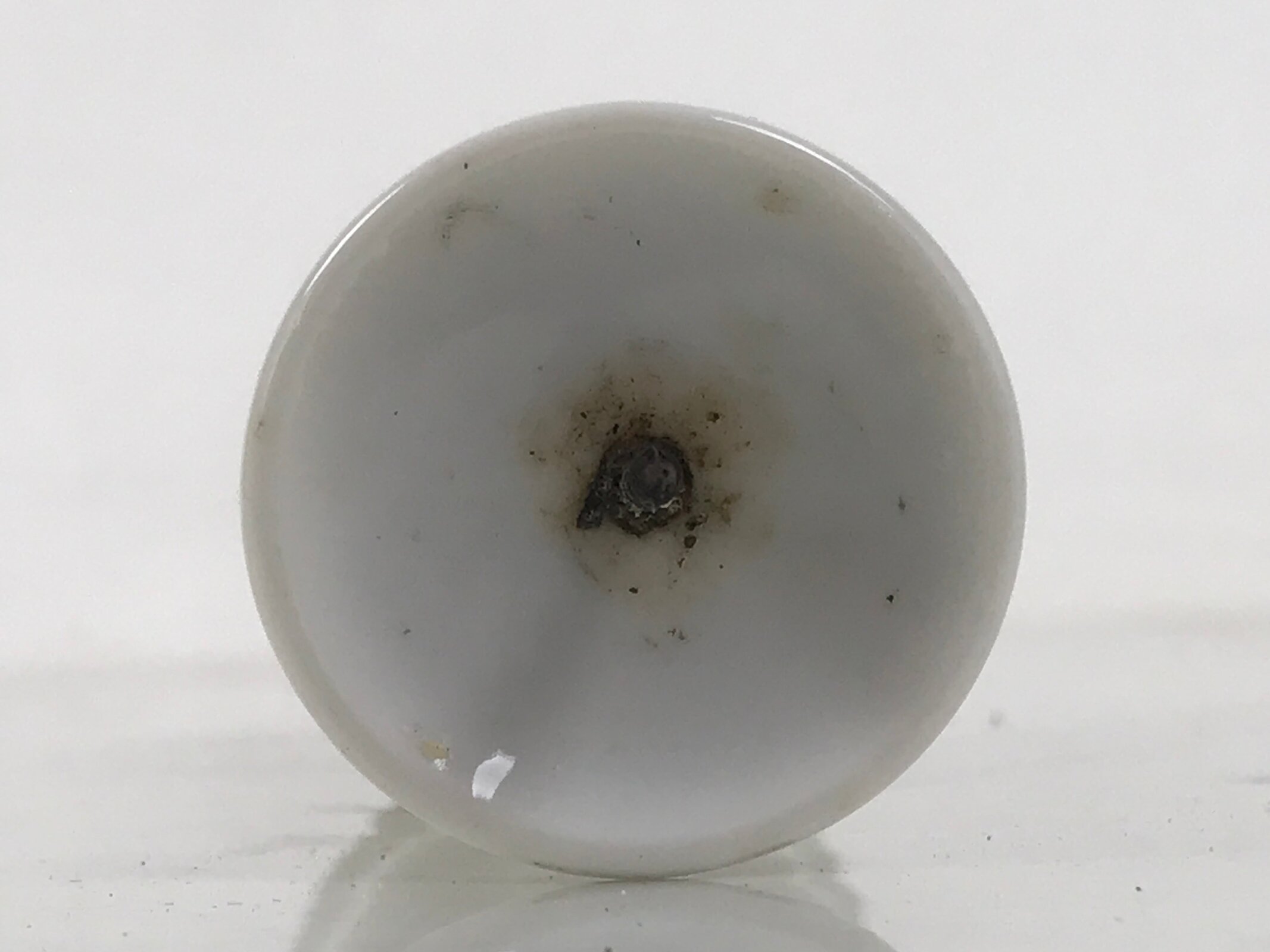 Japanese Buddhist Altar Porcelain Candle Stand Vtg Shokudai Simple White BA657