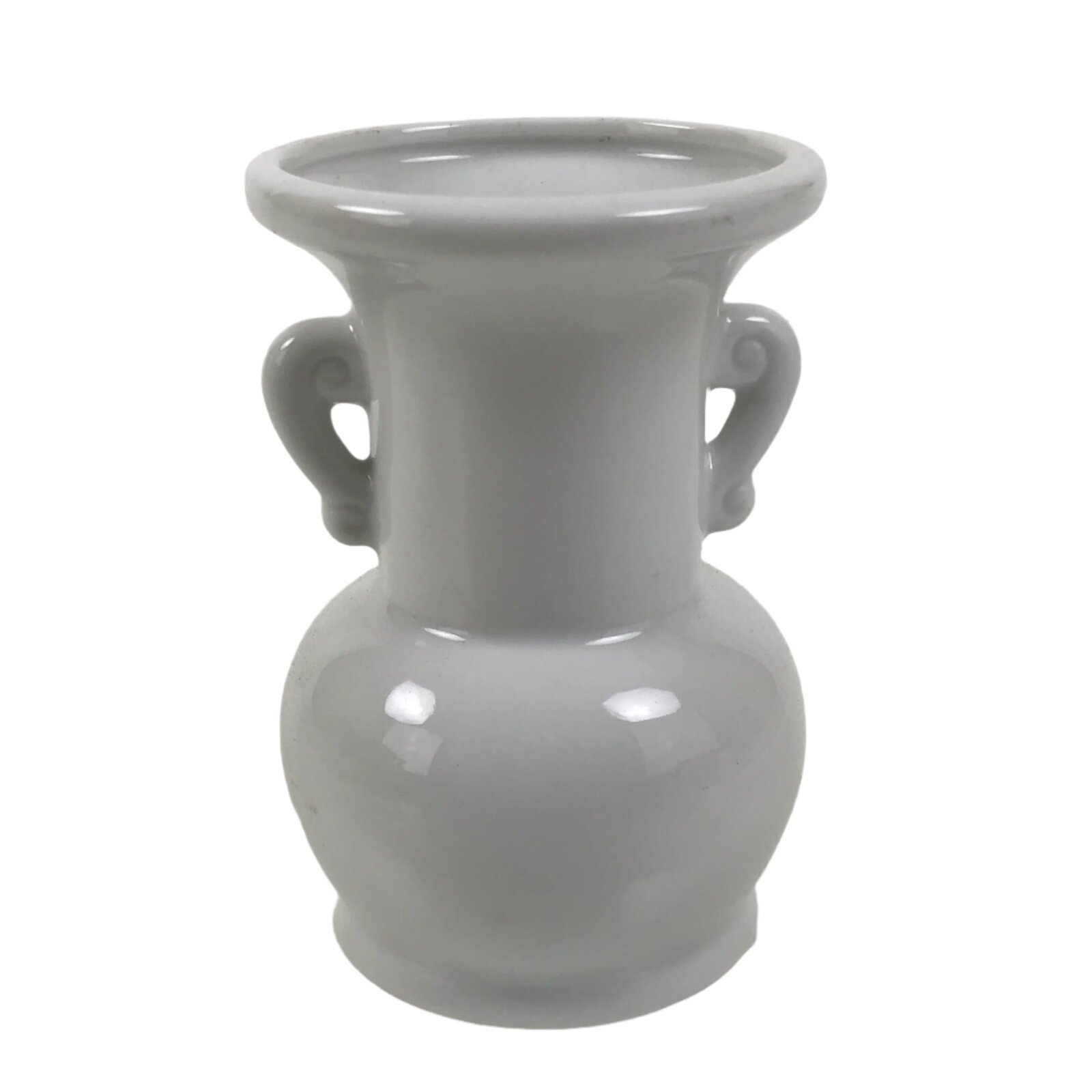 Japanese Buddhist Altar Porcelain Flower Vase Vtg Hanatate Simple White BA661