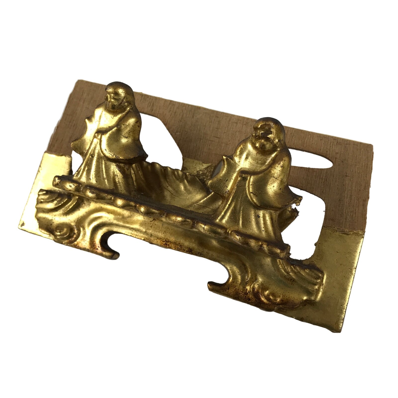 Japanese Buddhist Altar Resin Monk Figure Vtg Butsudan Spare Part Gold BA749