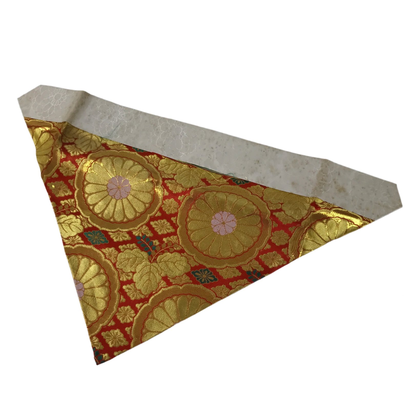 Japanese Buddhist Altar Silk Table Cloth Uchishiki Chrysanthemum Red Gold UC22