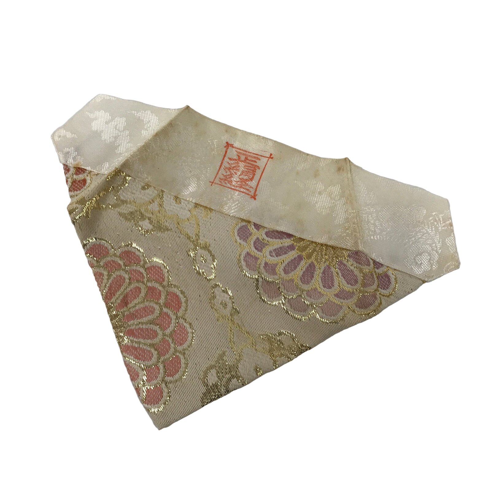 Japanese Buddhist Altar Silk Table Cloth Uchishiki Gold Chrysanthemum Pink UC41