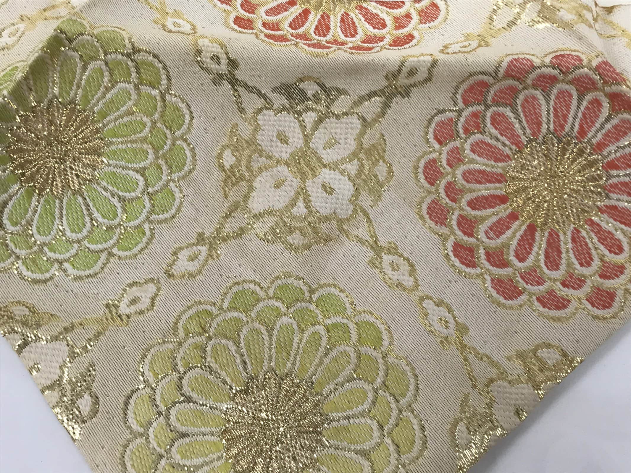 Japanese Buddhist Altar Silk Table Cloth Uchishiki Gold Chrysanthemum Pink UC42