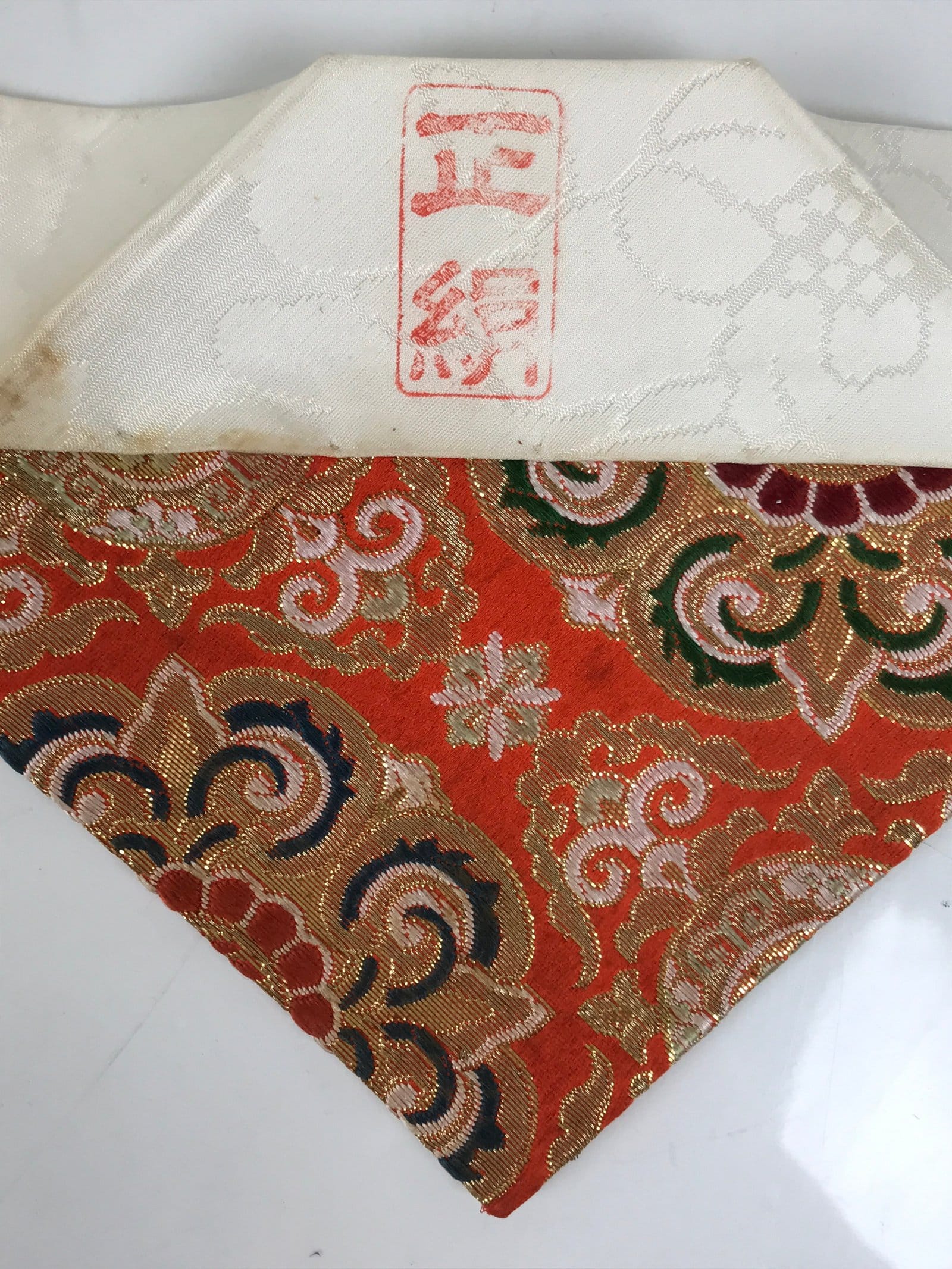 Japanese Buddhist Altar Silk Table Cloth Uchishiki Mandala Orange Gold UC25