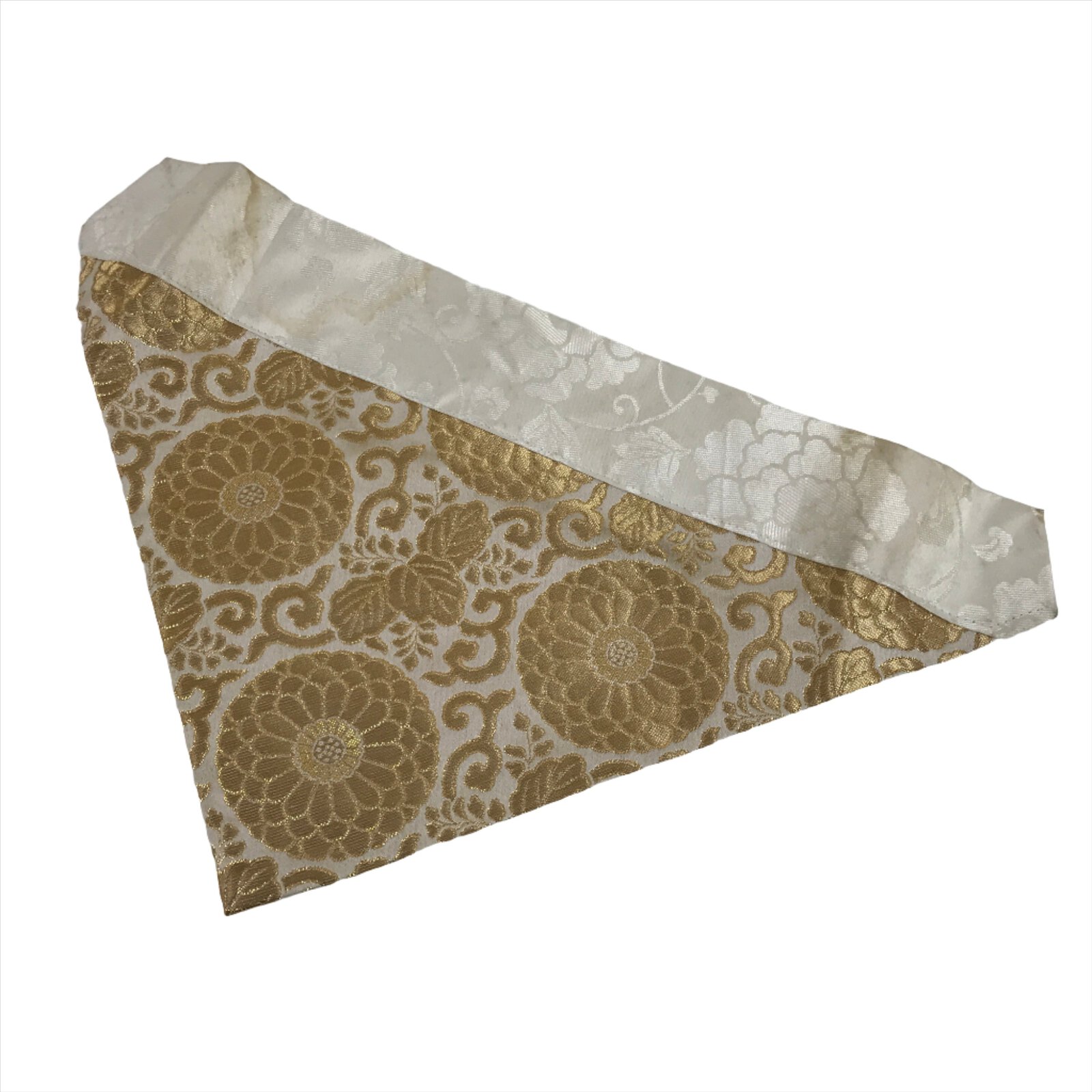 Japanese Buddhist Altar Silk Table Cloth Uchishiki Vtg Chrysanthemum Gold BA314