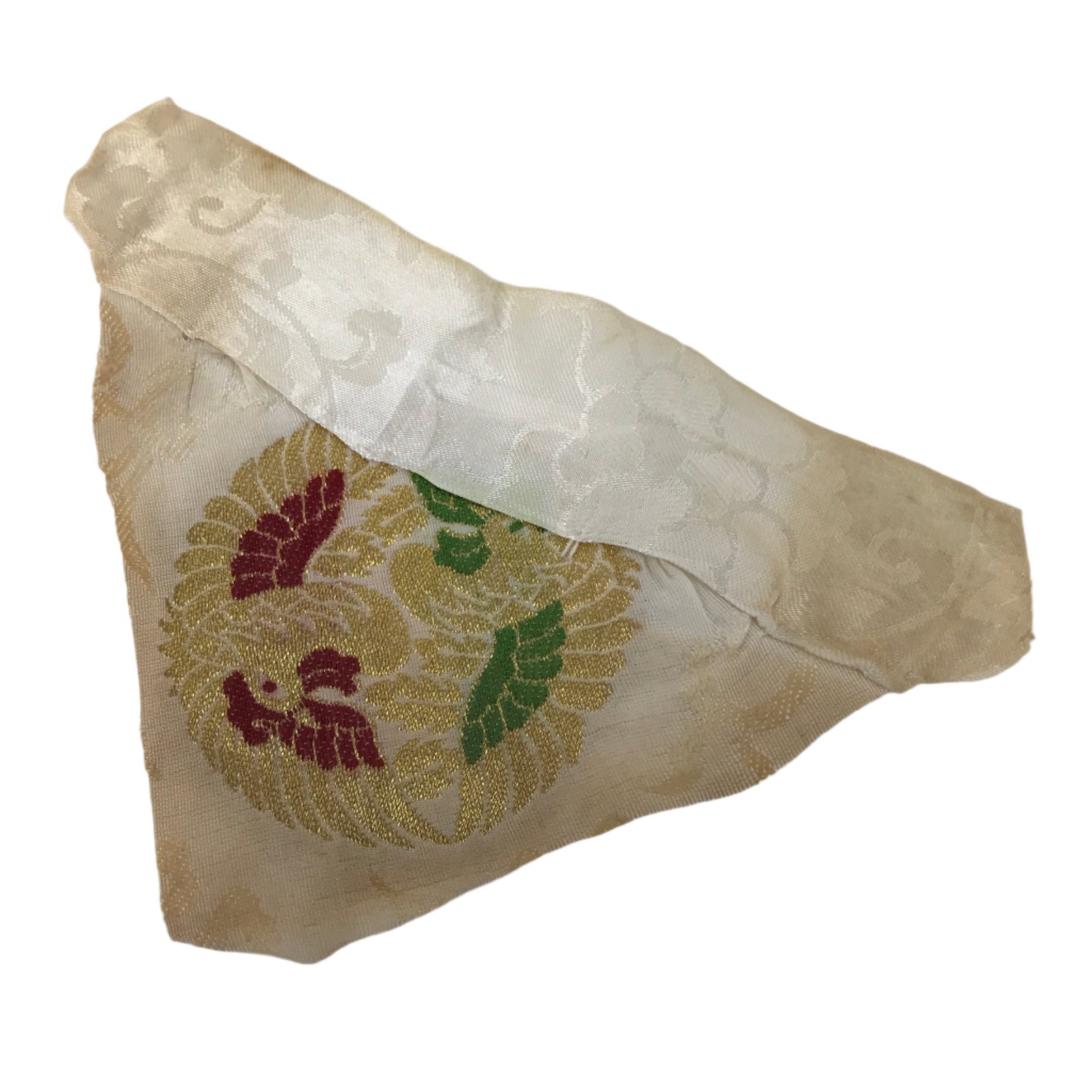 Japanese Buddhist Altar Silk Table Cloth Uchishiki Vtg Ho-Oh Bird Gold Red UC15