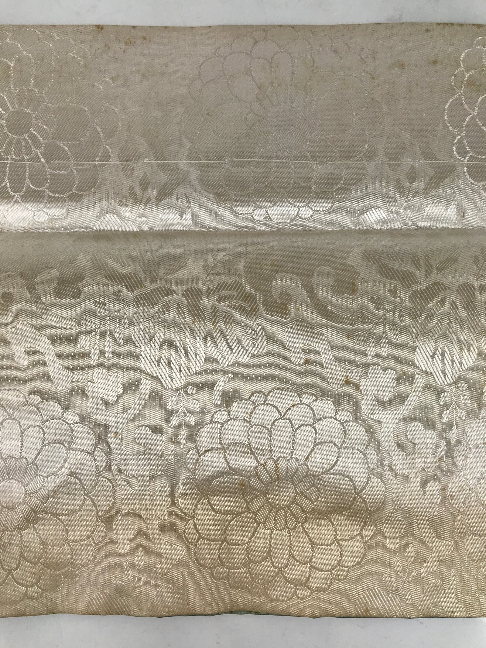 Japanese Buddhist Altar Silk Table Cloth Uchishiki Vtg Lotus Pond Blue Pink UC23