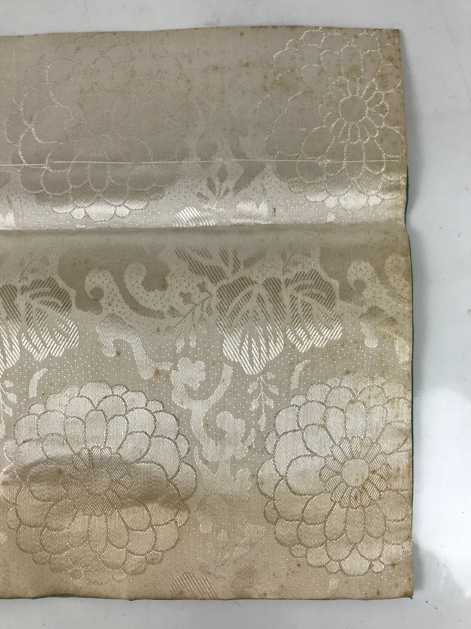 Japanese Buddhist Altar Silk Table Cloth Uchishiki Vtg Lotus Pond Blue Pink UC23