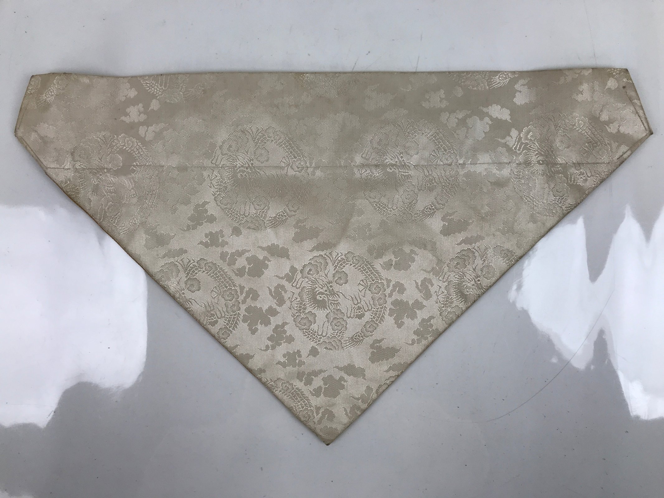 Japanese Buddhist Altar Silk Table Cloth Uchishiki Vtg Phoenix Gold BA313