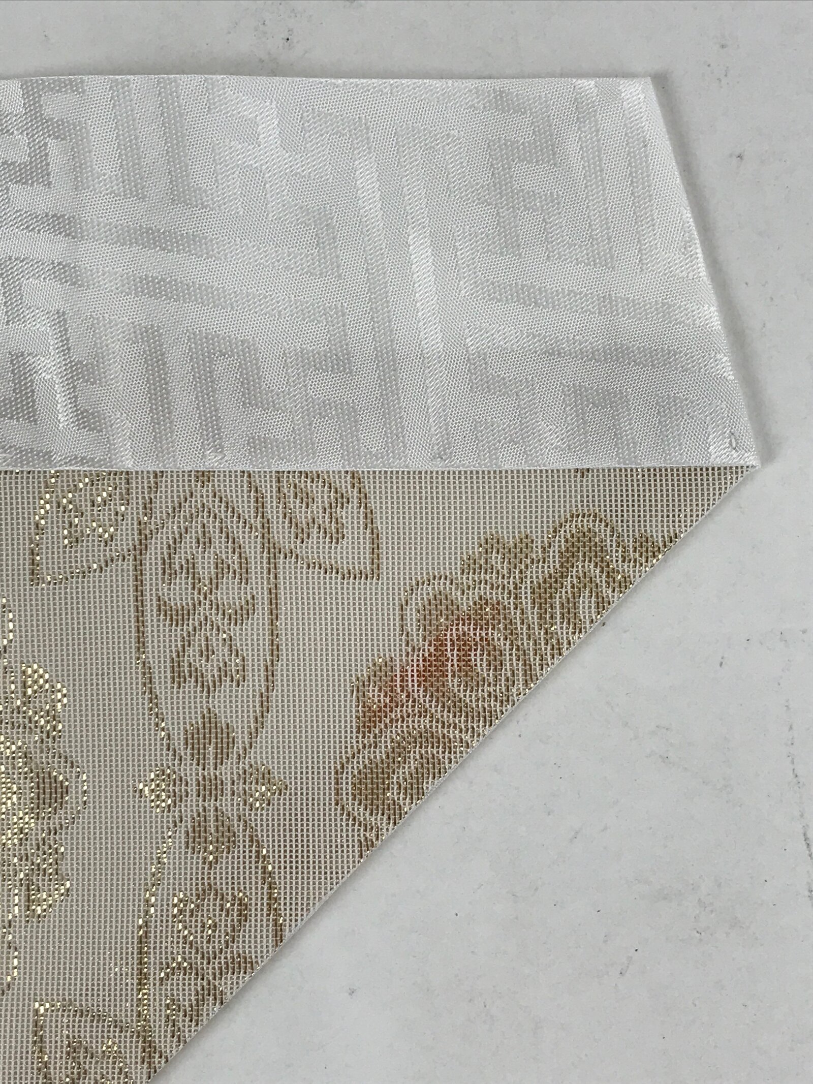 Japanese Buddhist Altar Silk Tablecloth Uchishiki Vtg Triangle Gray Gold BA138