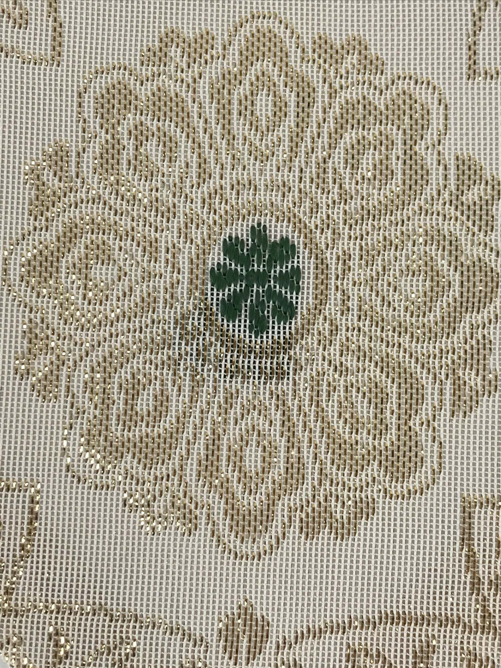 Japanese Buddhist Altar Silk Tablecloth Uchishiki Vtg Triangle Gray Gold BA138