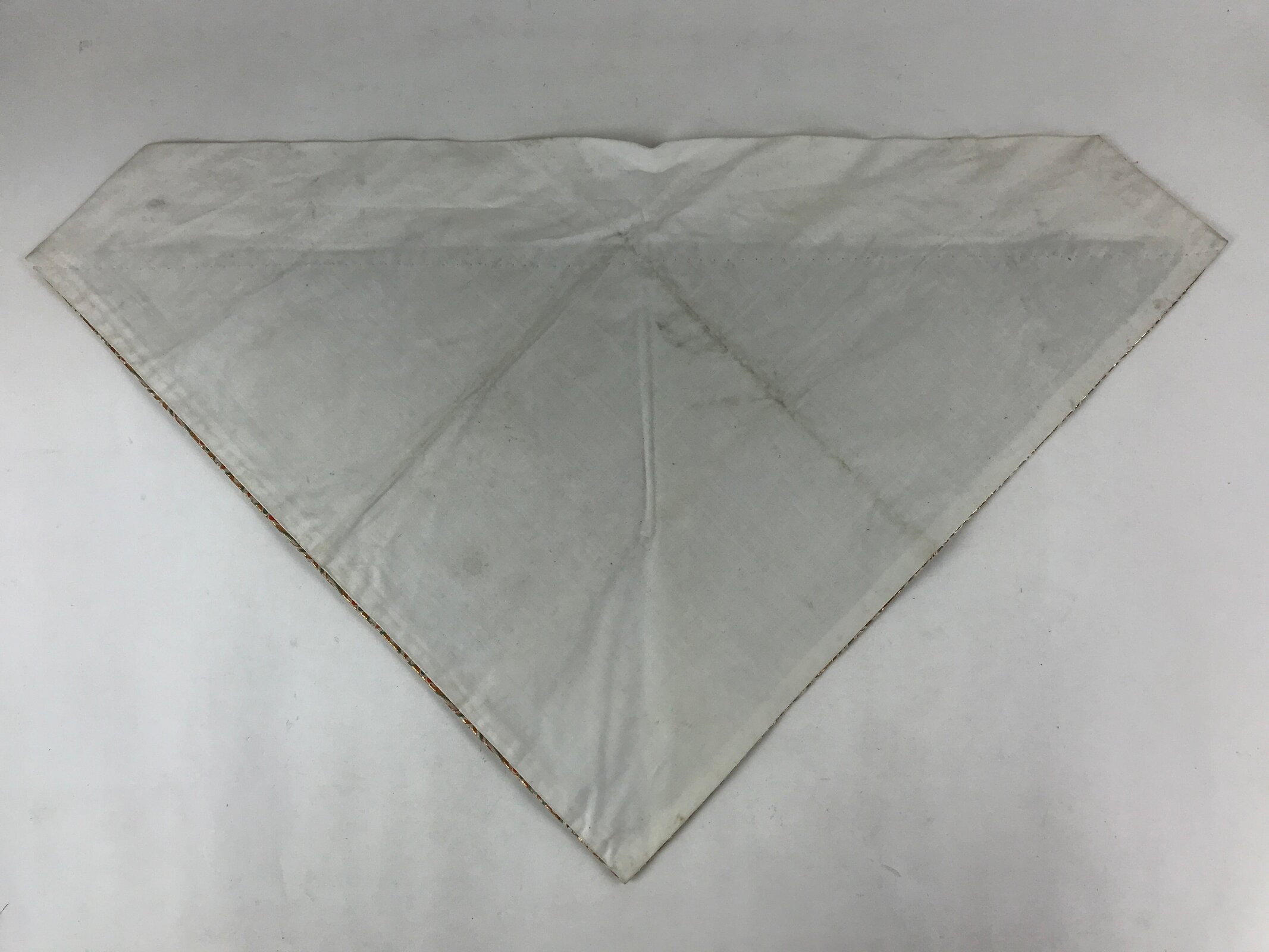 Japanese Buddhist Altar Silk Tablecloth Uchishiki Vtg Triangle Orange Gold BA101