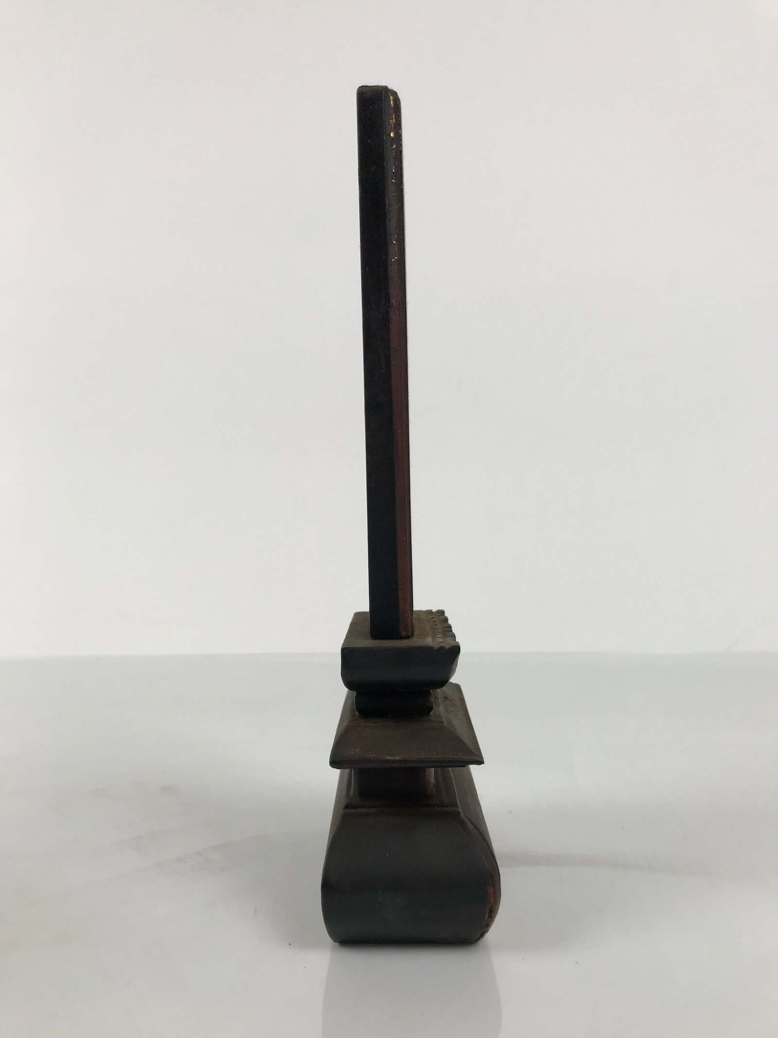 Japanese Buddhist Altar Spiritual Tablet C1940 Lacquer Wood Ihai Black BA833