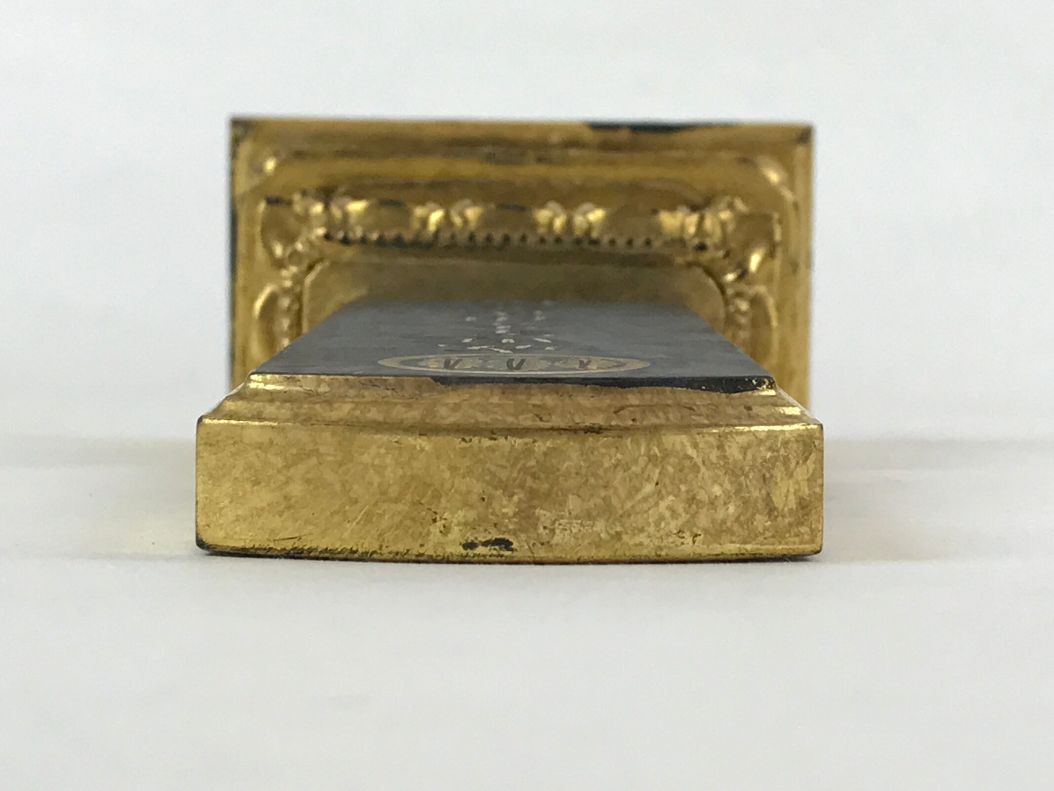 Japanese Buddhist Altar Spiritual Tablet Vtg Black Gold Lacquer Wood Ihai BA179