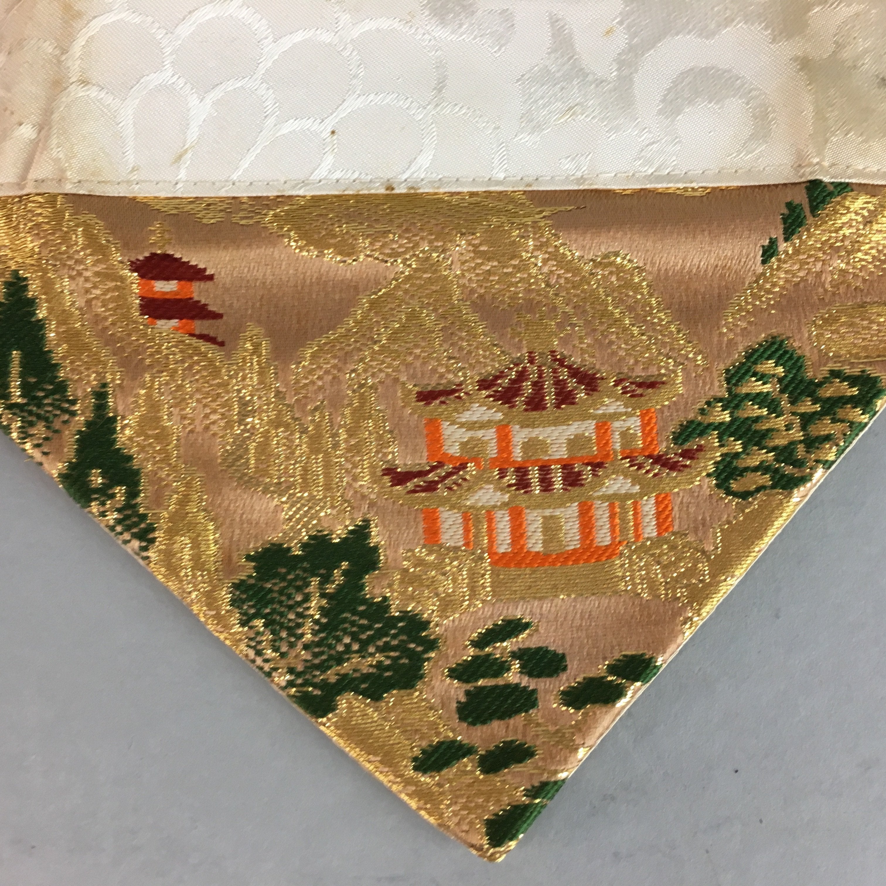 Japanese Buddhist Altar Table Cloth 24.5cm Uchishiki Gold Temple Kyozukue B775