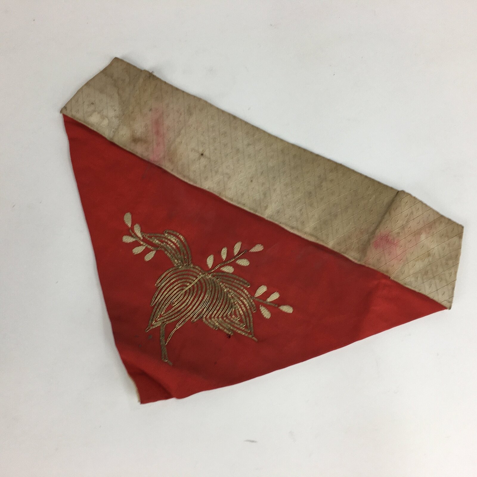 Japanese Buddhist Altar Table Cloth Vtg 30cm Uchishiki Red Flower Kyozukue BU460