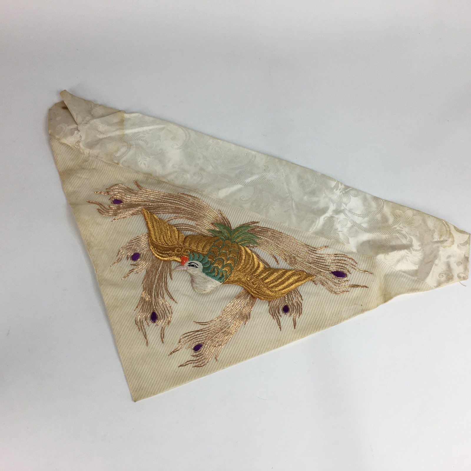 Japanese Buddhist Altar Table Cloth Vtg 66cm Uchishiki Peacock Kyozukue BU465