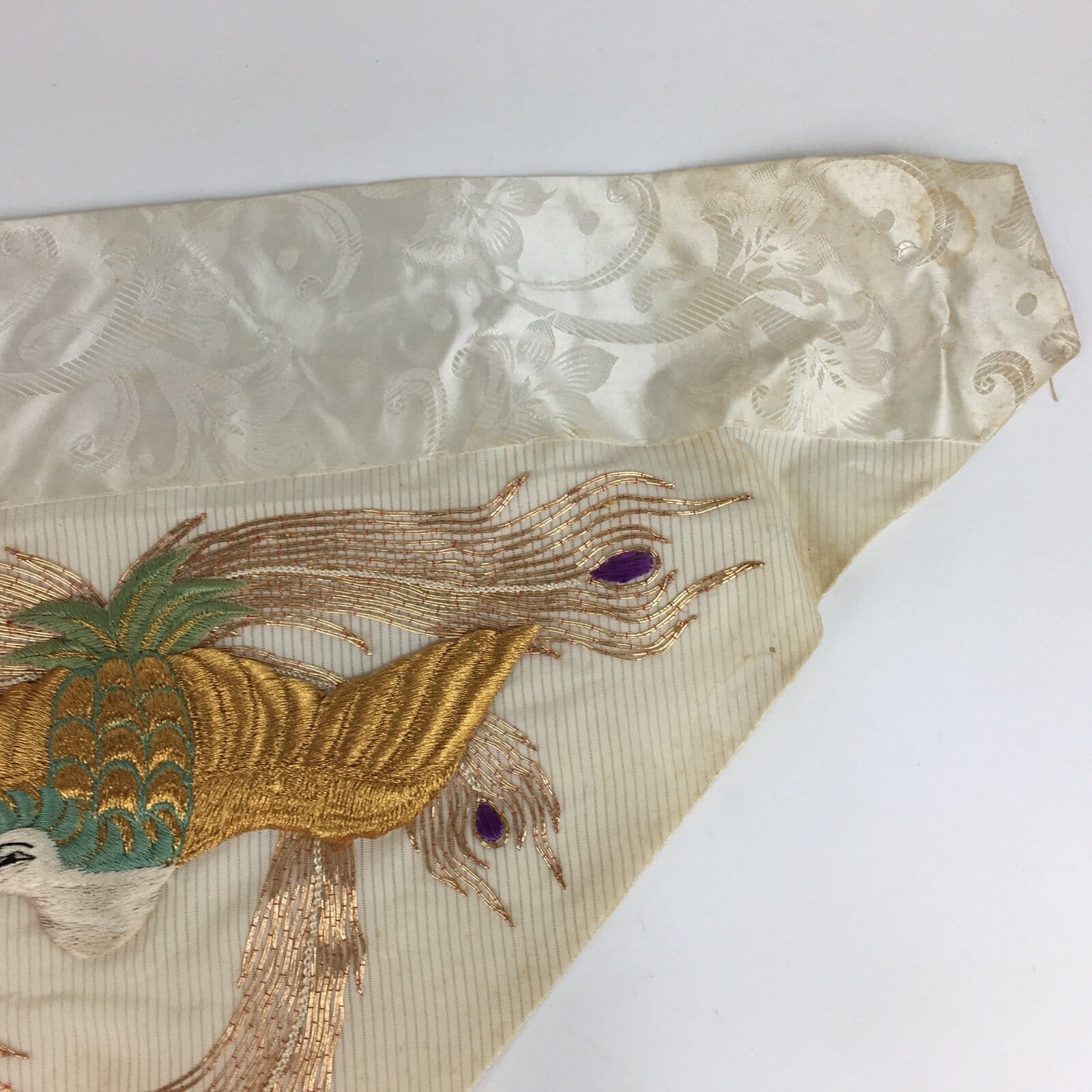 Japanese Buddhist Altar Table Cloth Vtg 66cm Uchishiki Peacock Kyozukue BU465