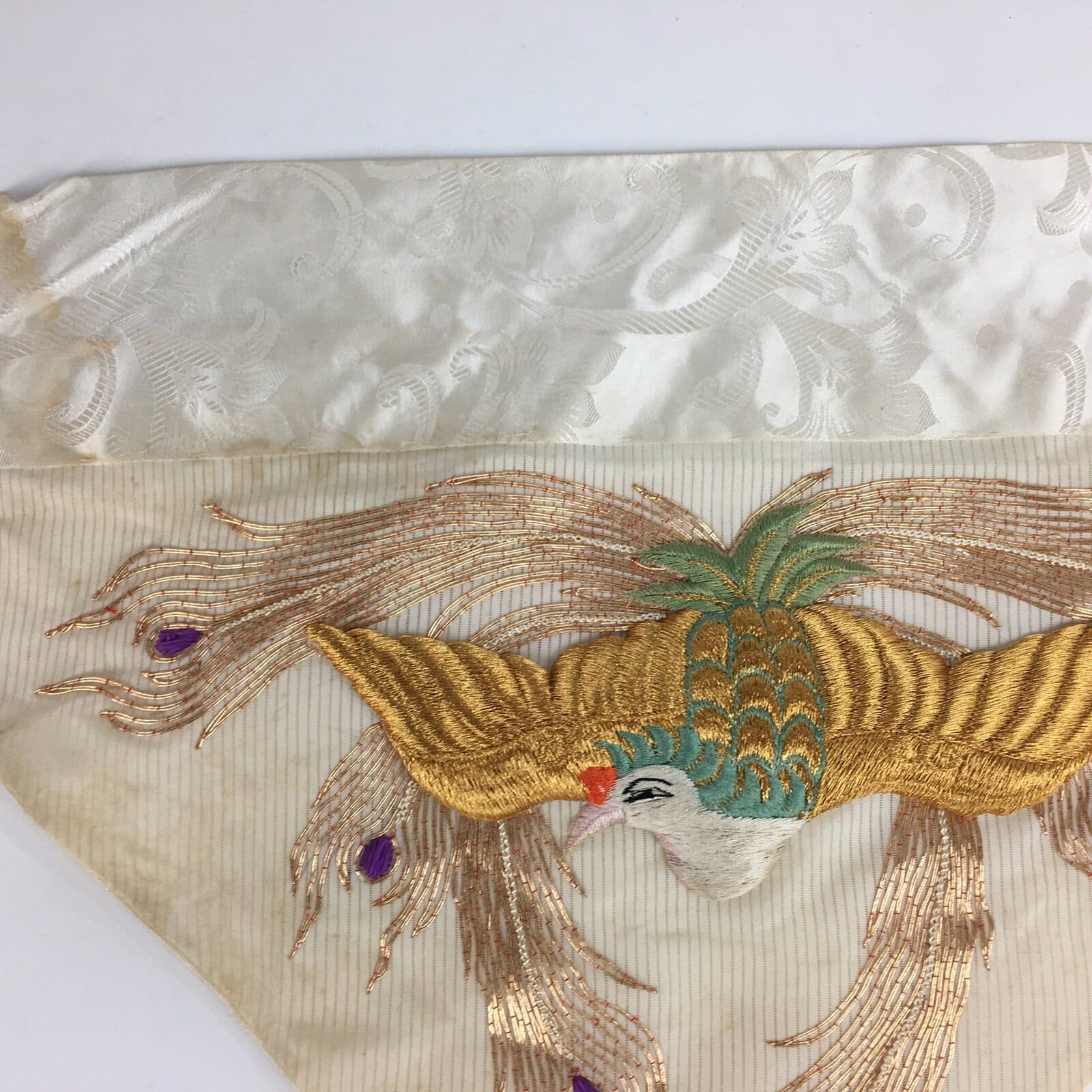 Japanese Buddhist Altar Table Cloth Vtg 66cm Uchishiki Peacock Kyozukue BU465