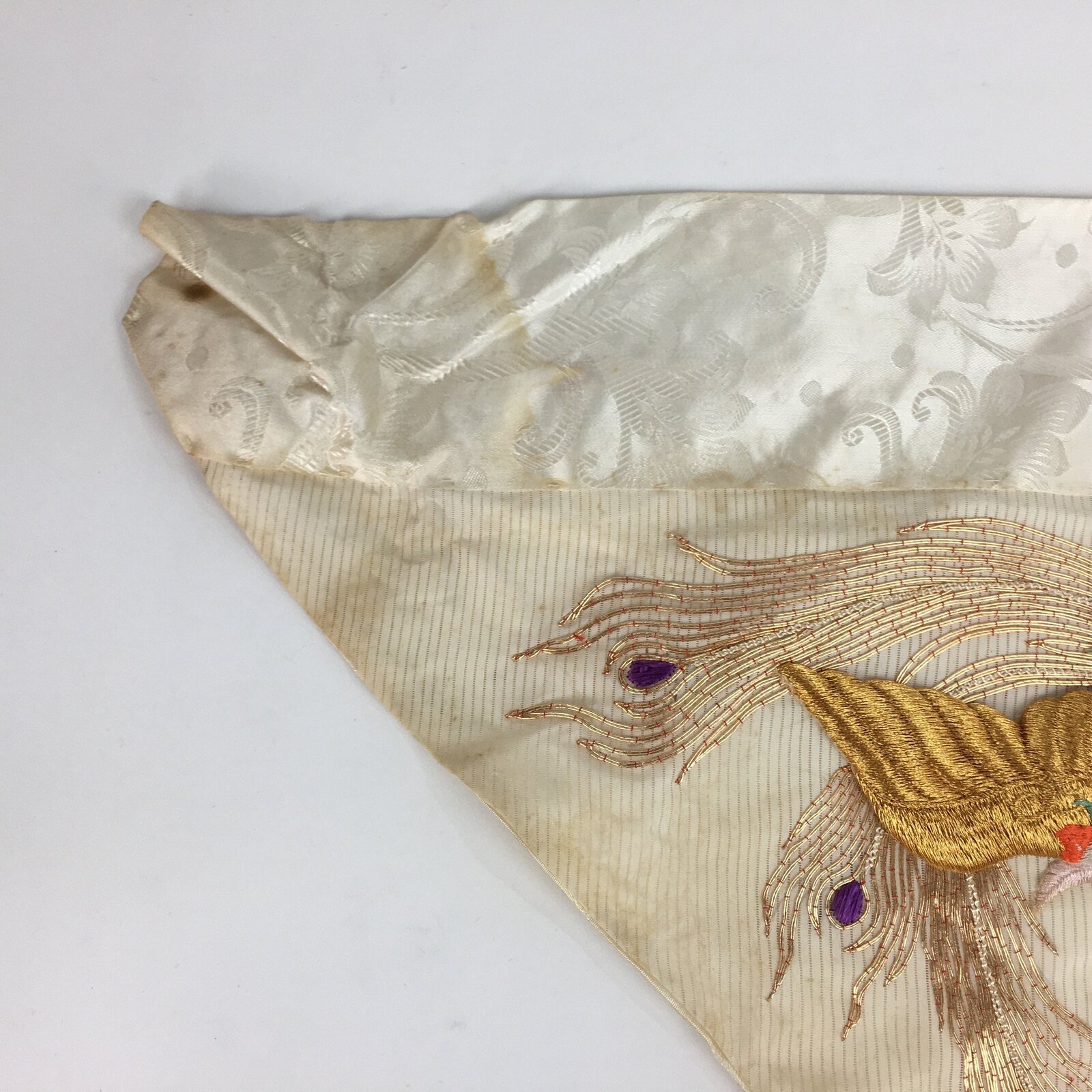 Japanese Buddhist Altar Table Cloth Vtg 66cm Uchishiki Peacock Kyozukue BU465