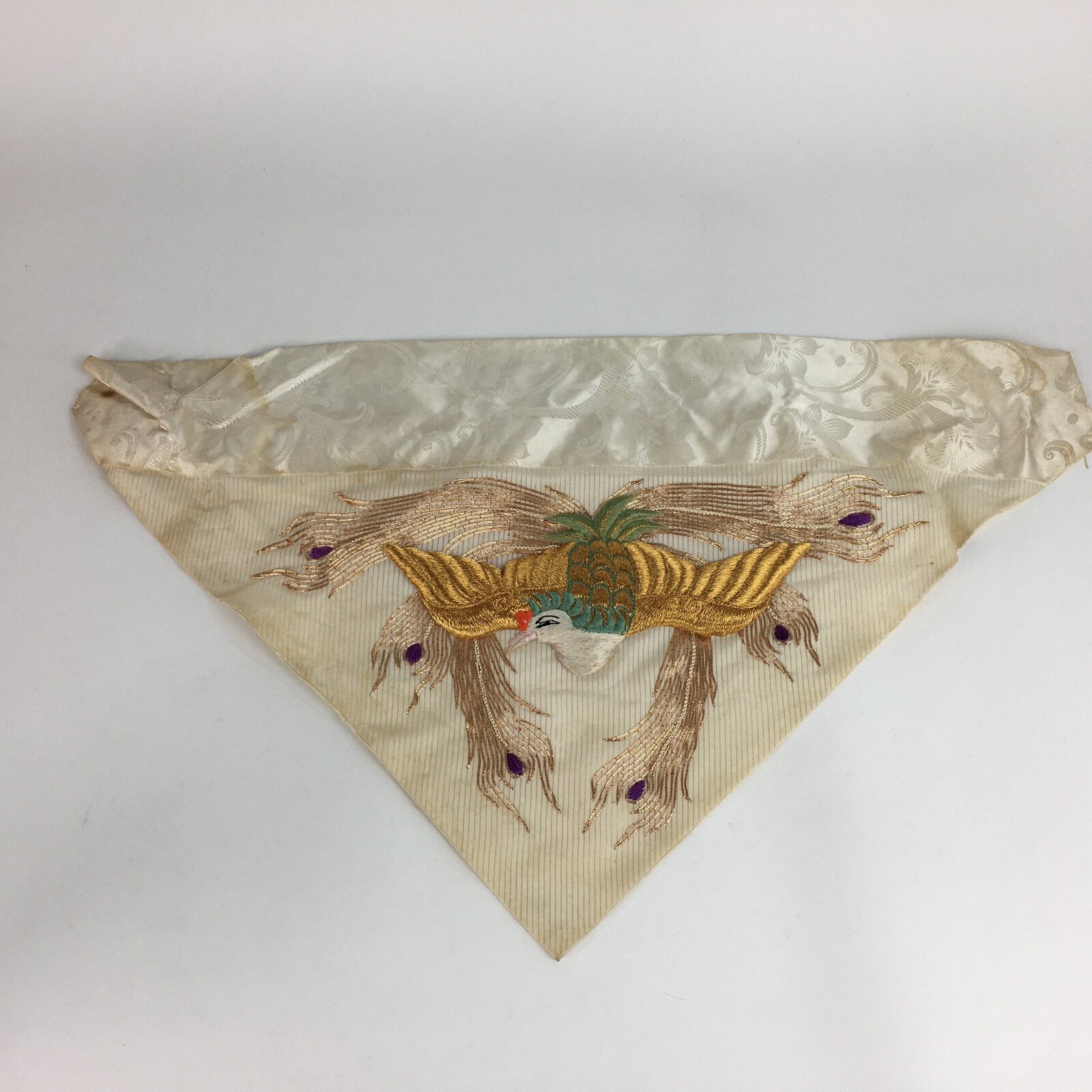 Japanese Buddhist Altar Table Cloth Vtg 66cm Uchishiki Peacock Kyozukue BU465