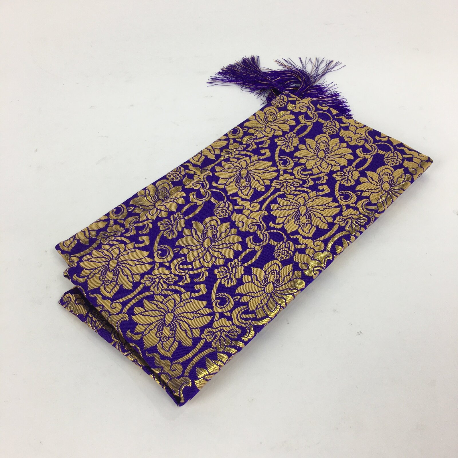 Japanese Buddhist Altar Table Cloth Vtg Uchishiki Square Saidan Gold Flower BU626