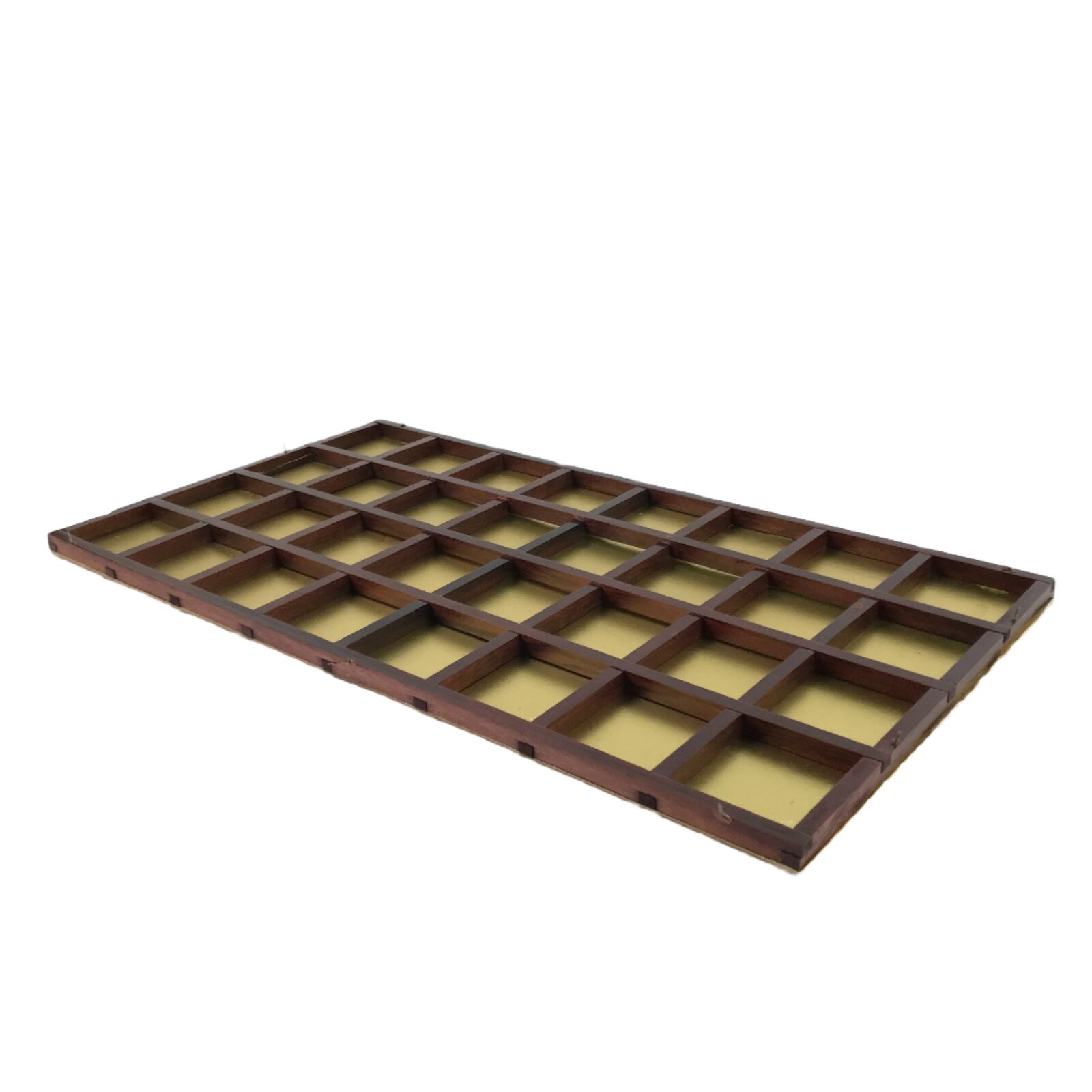 Japanese Buddhist Altar Wood Lacquer Inside Ceiling Vtg Brown Lattice Gold BA459