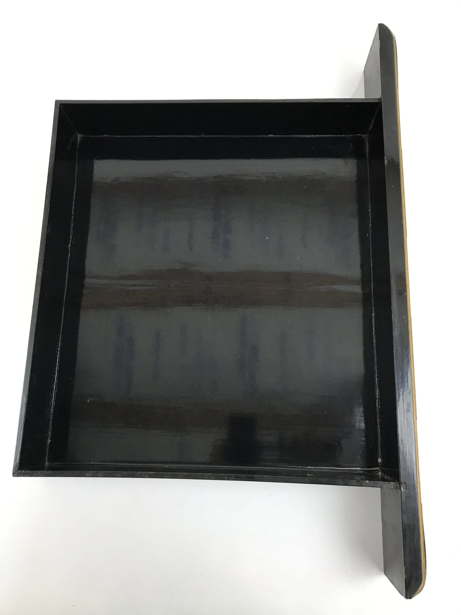 Japanese Buddhist Altar Wood Lacquered Drawer Tray Vtg Brown Black Bronze BA306