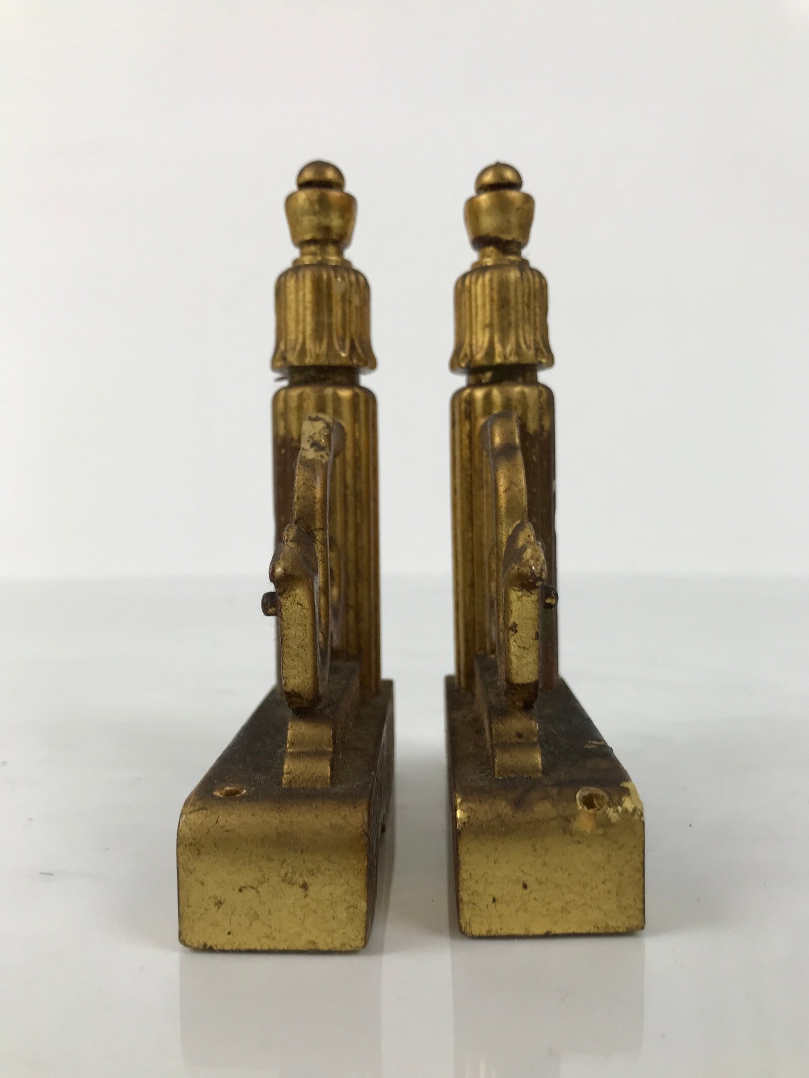 Japanese Buddhist Altar Wooden Kouran Railing Decorative Part Vtg 2pc Gold BA753