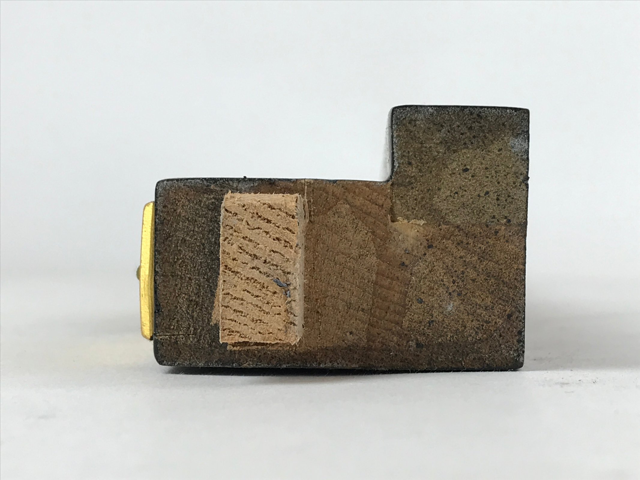 Japanese Buddhist Altar Wooden Lacquered Border Part Vtg Brass Metal Gold BA237