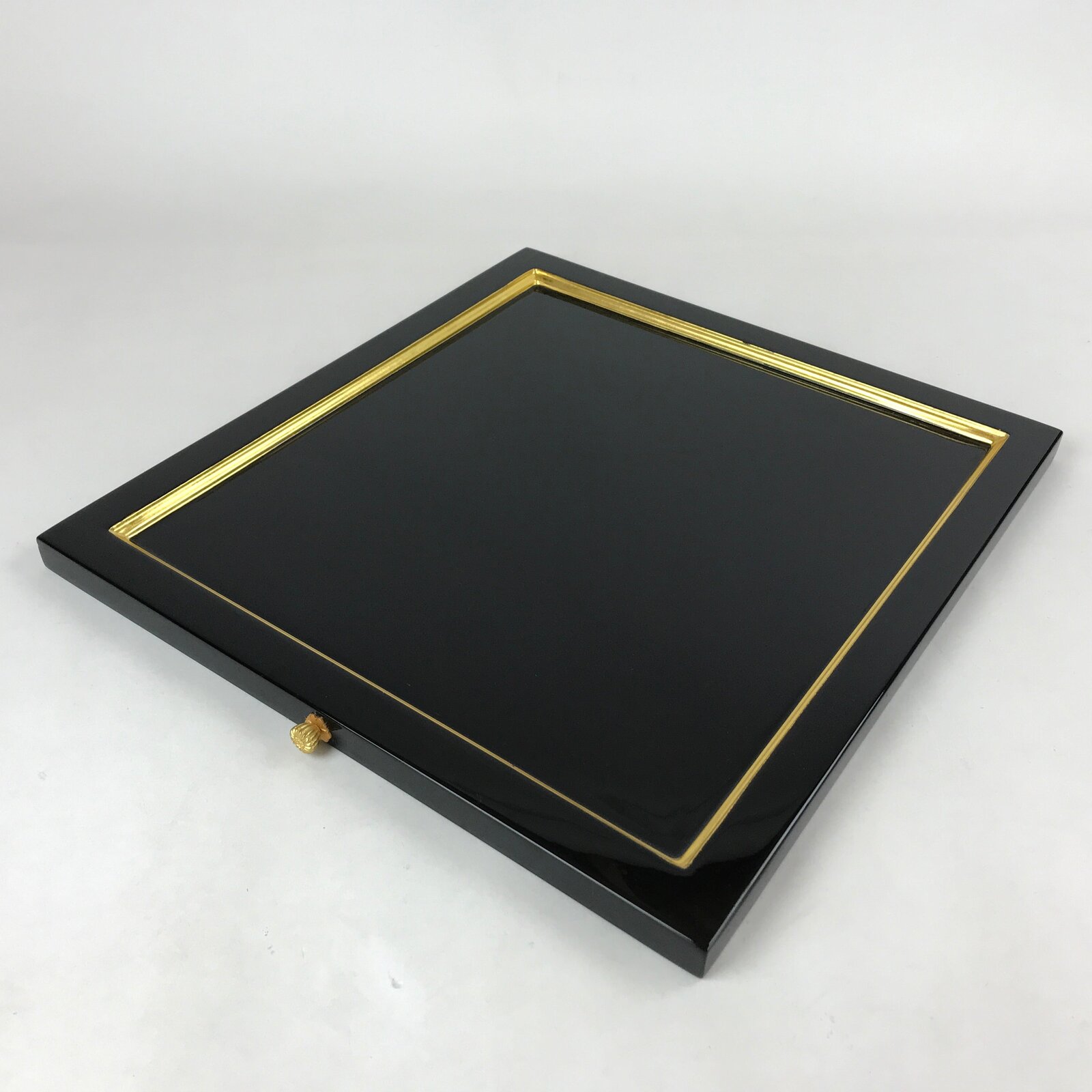 Japanese Buddhist Altar Wooden Lacquered Drawer Tray Vtg Gilt Black Gold BA235