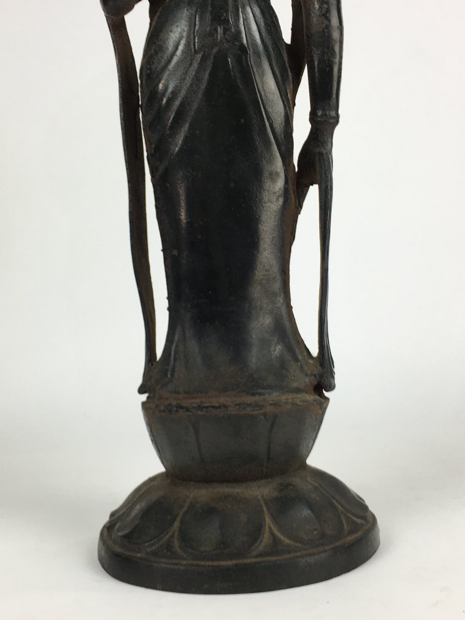 Japanese Buddhist Art Kannon Bosatsu Iron Statue Vtg Tetsu BD804