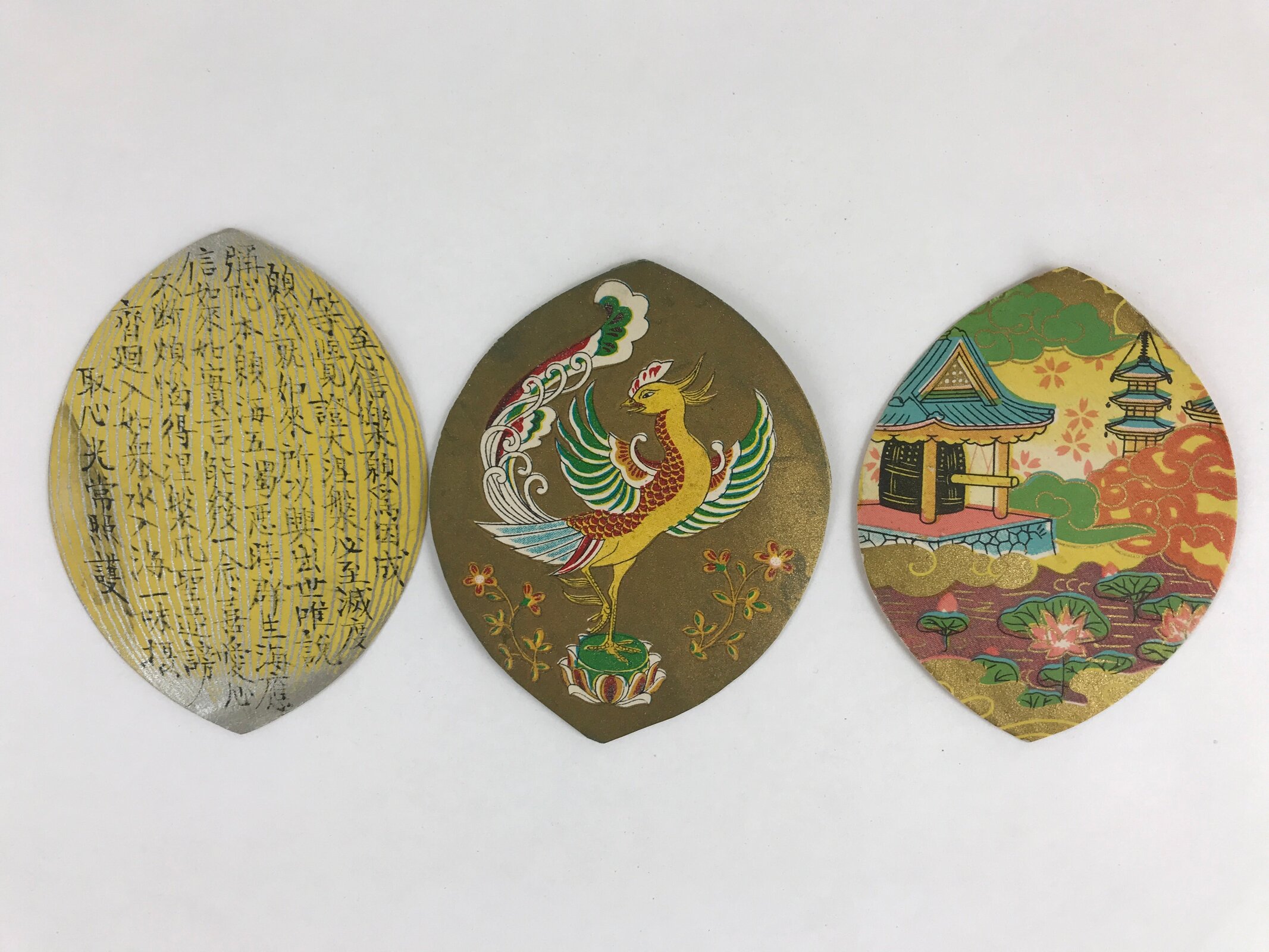 Japanese Buddhist Art Petal Sange Paper Vtg Lucky Charm Memorial Service BU897