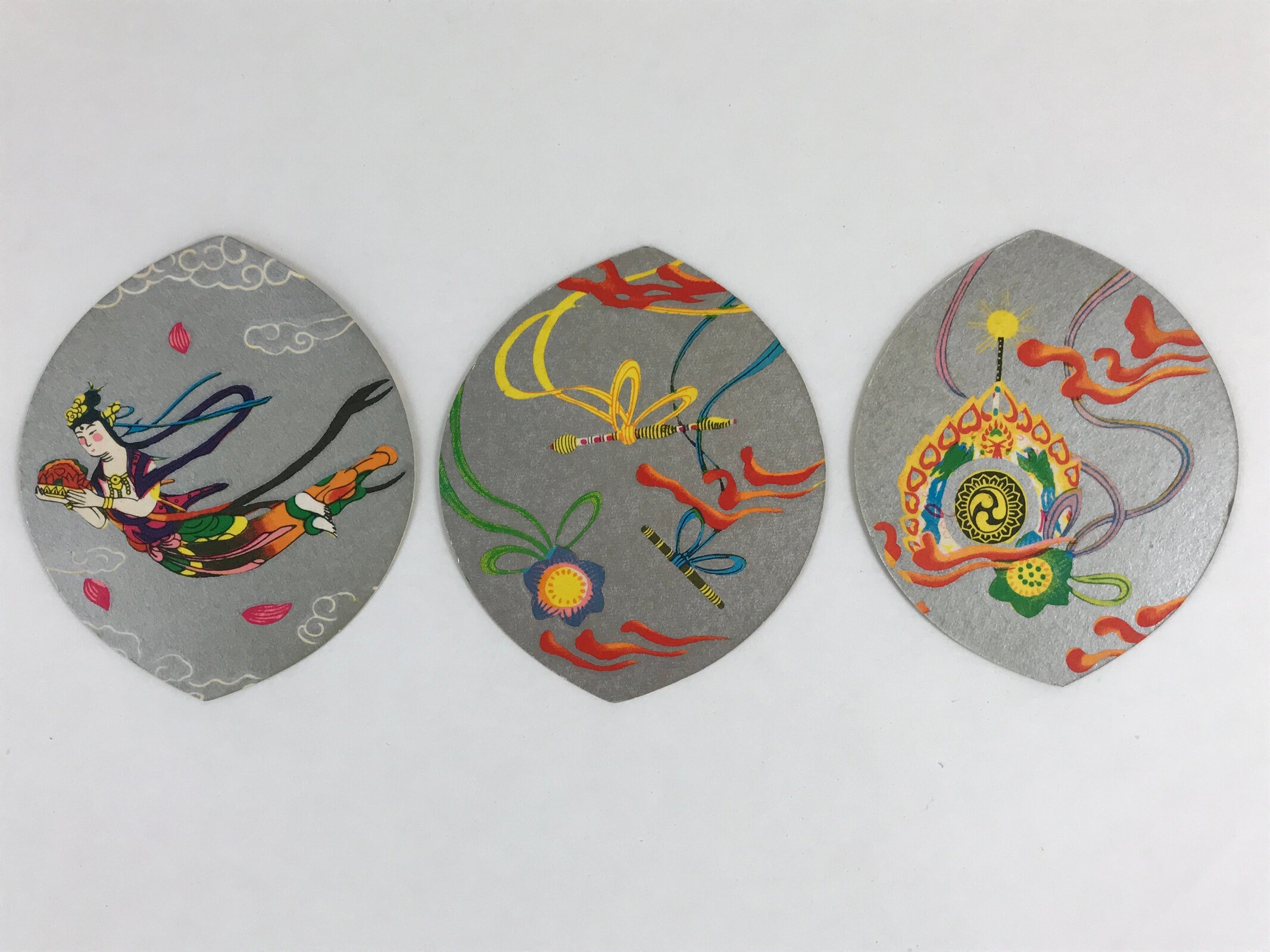 Japanese Buddhist Art Petal Sange Paper Vtg Lucky Charm Memorial Service BU899