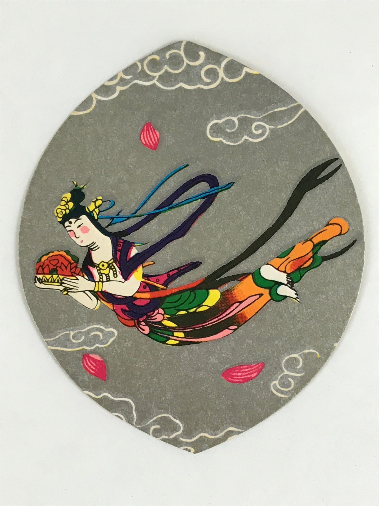 Japanese Buddhist Art Petal Sange Paper Vtg Lucky Charm Memorial Service BU899