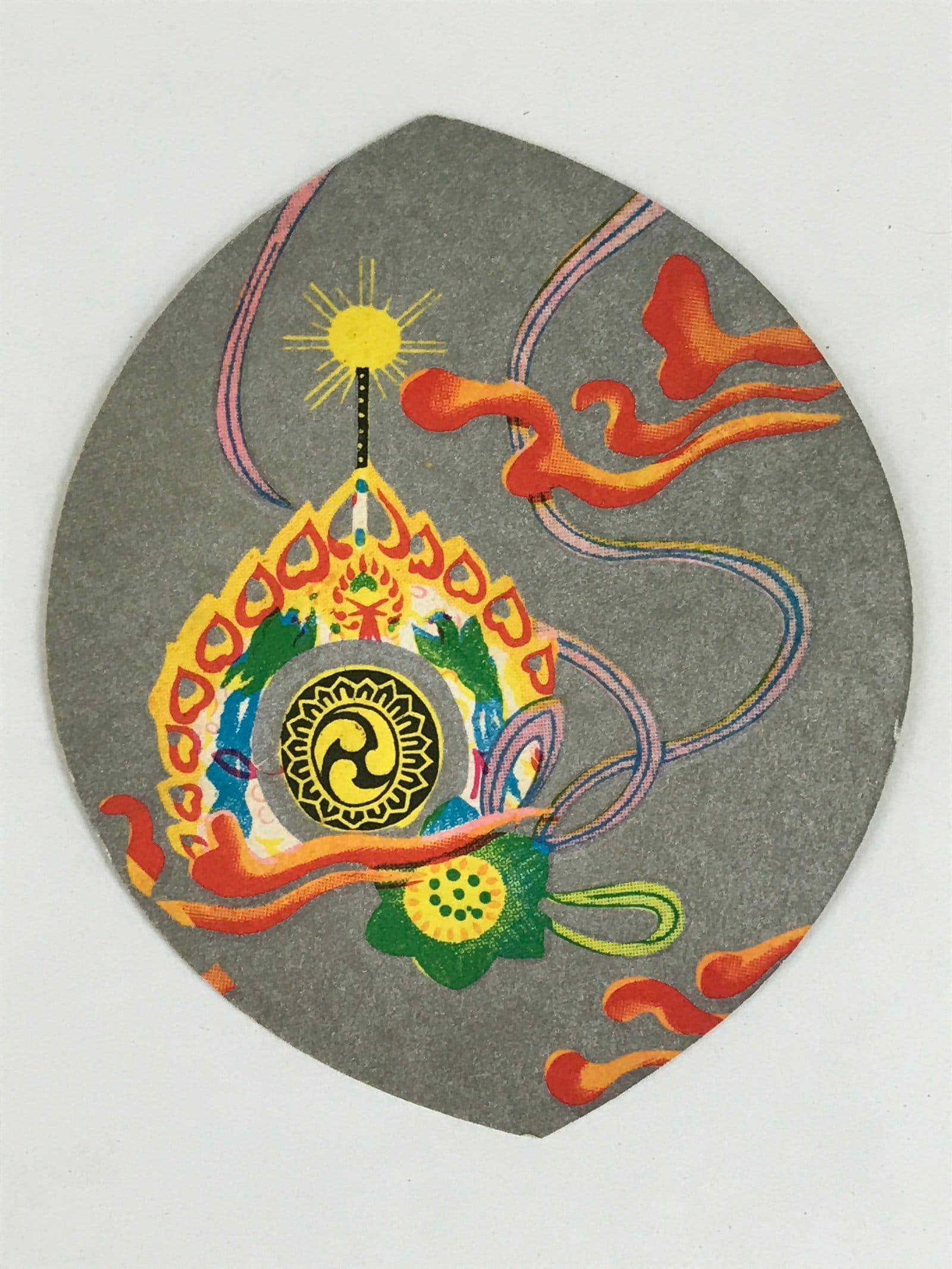 Japanese Buddhist Art Petal Sange Paper Vtg Lucky Charm Memorial Service BU899