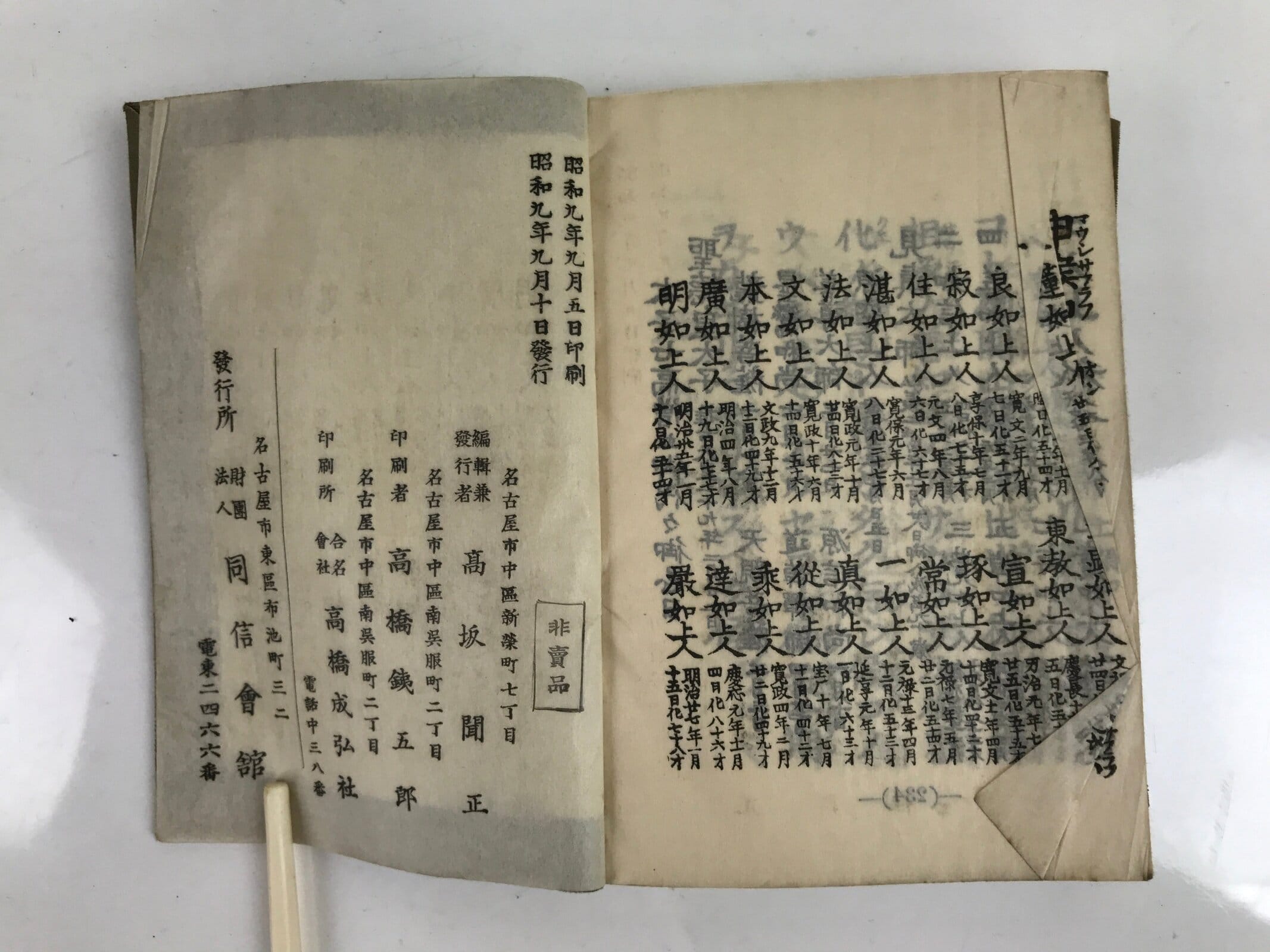 Japanese Buddhist Book Toyo Shomyo Yoshu 1934 Vtg Paper Olive Green BA507