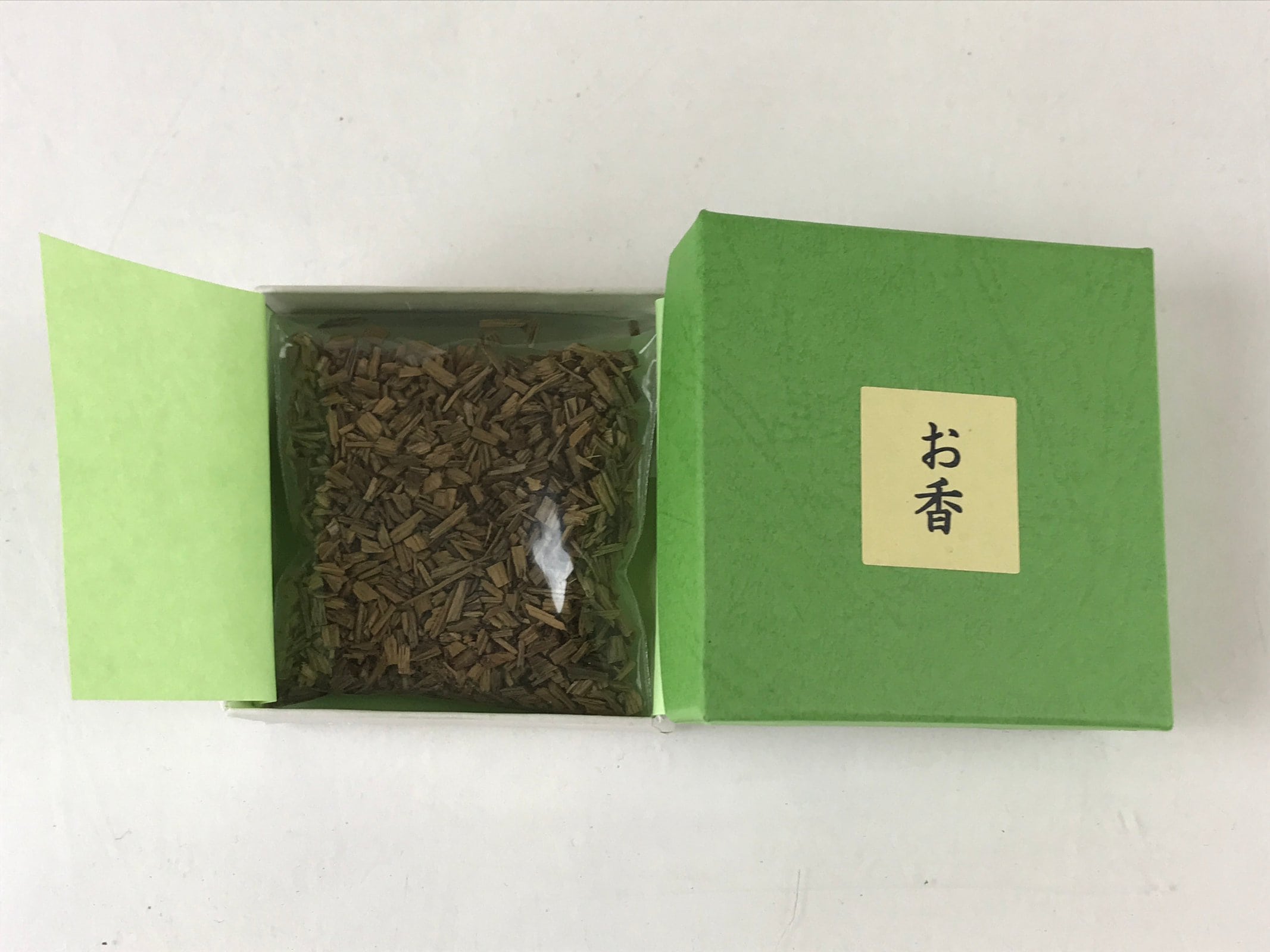 Japanese Buddhist Boxed Offer Incense Shoko Burning Incense Vtg Wood Chips IN8