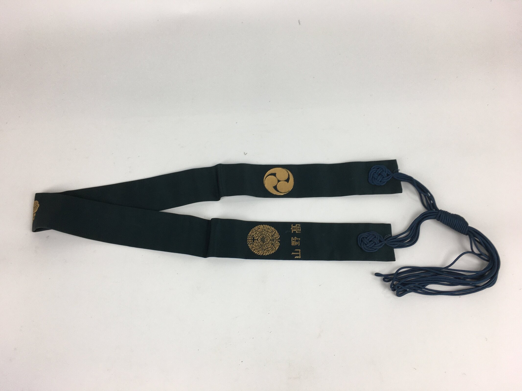 Japanese Buddhist Costume Kesa Vtg Sash Surplice Red Family Crest Temple BU593