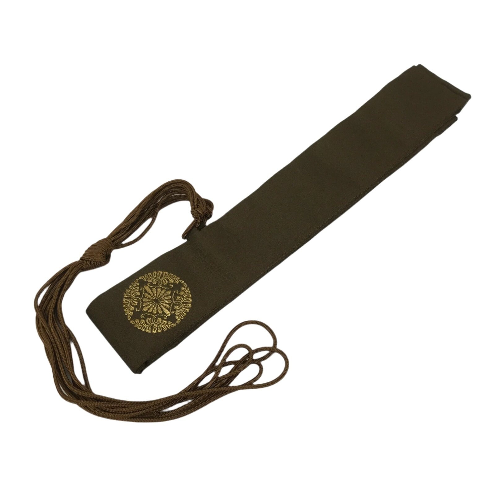 Japanese Buddhist Costume Surplice Sash Vtg Wagesa Hangesa Brown Gold BA700