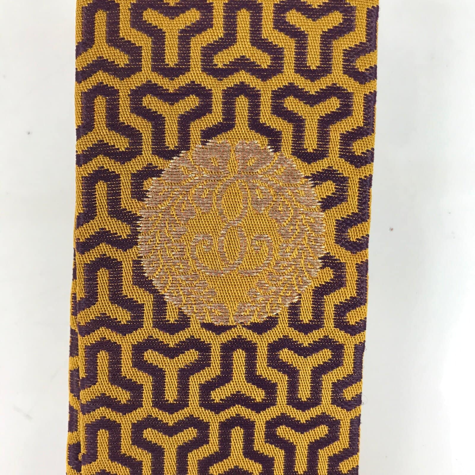 Japanese Buddhist Costume Surplice Sash Vtg Wagesa Hangesa Yellow Purple BA383